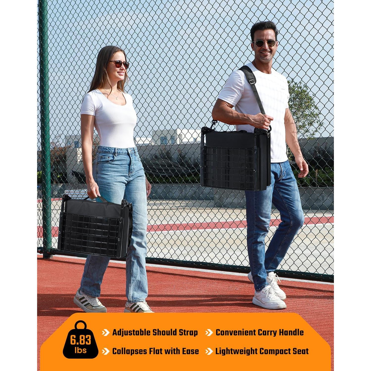 Silla Plegable Sportneer con Respaldo Ajustable y Portavasos