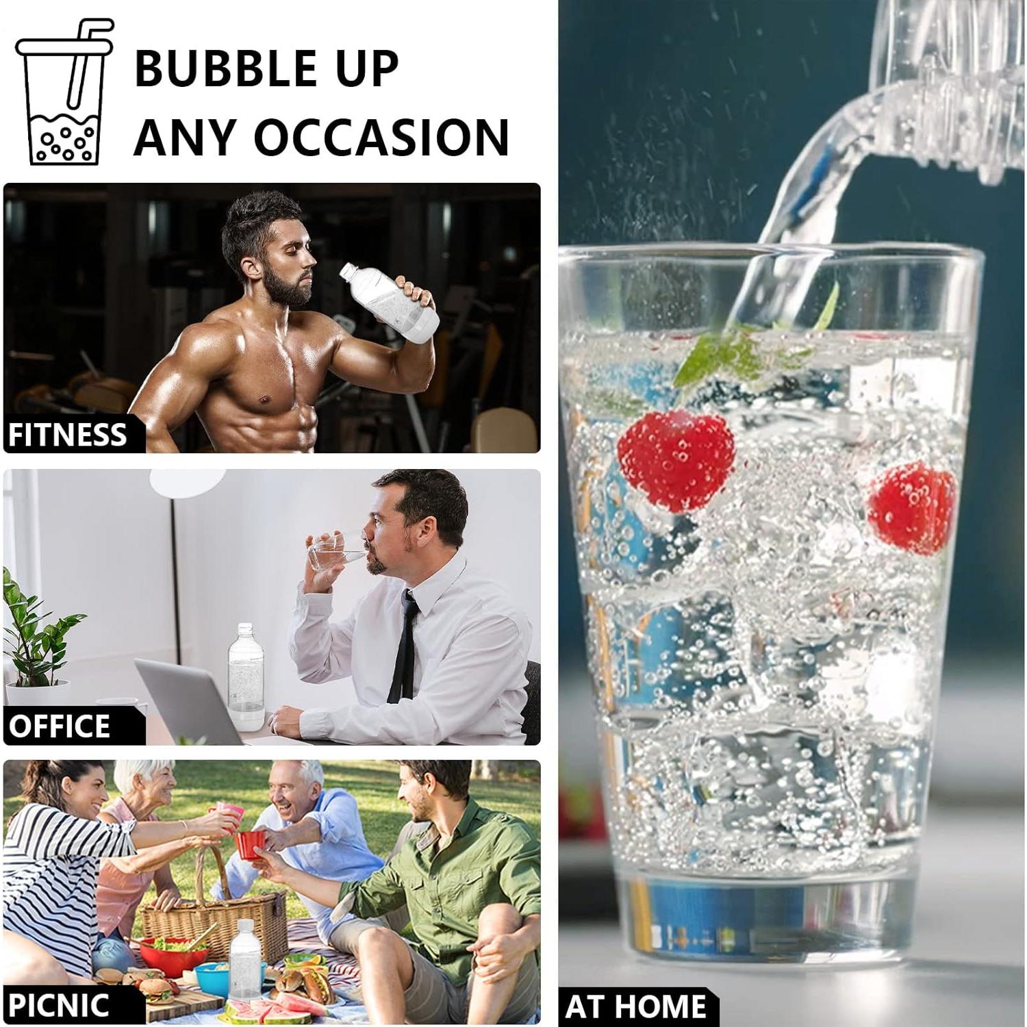 Botella Reutilizable de Soda Pinci 1L Libre de BPA - 2 Unidades