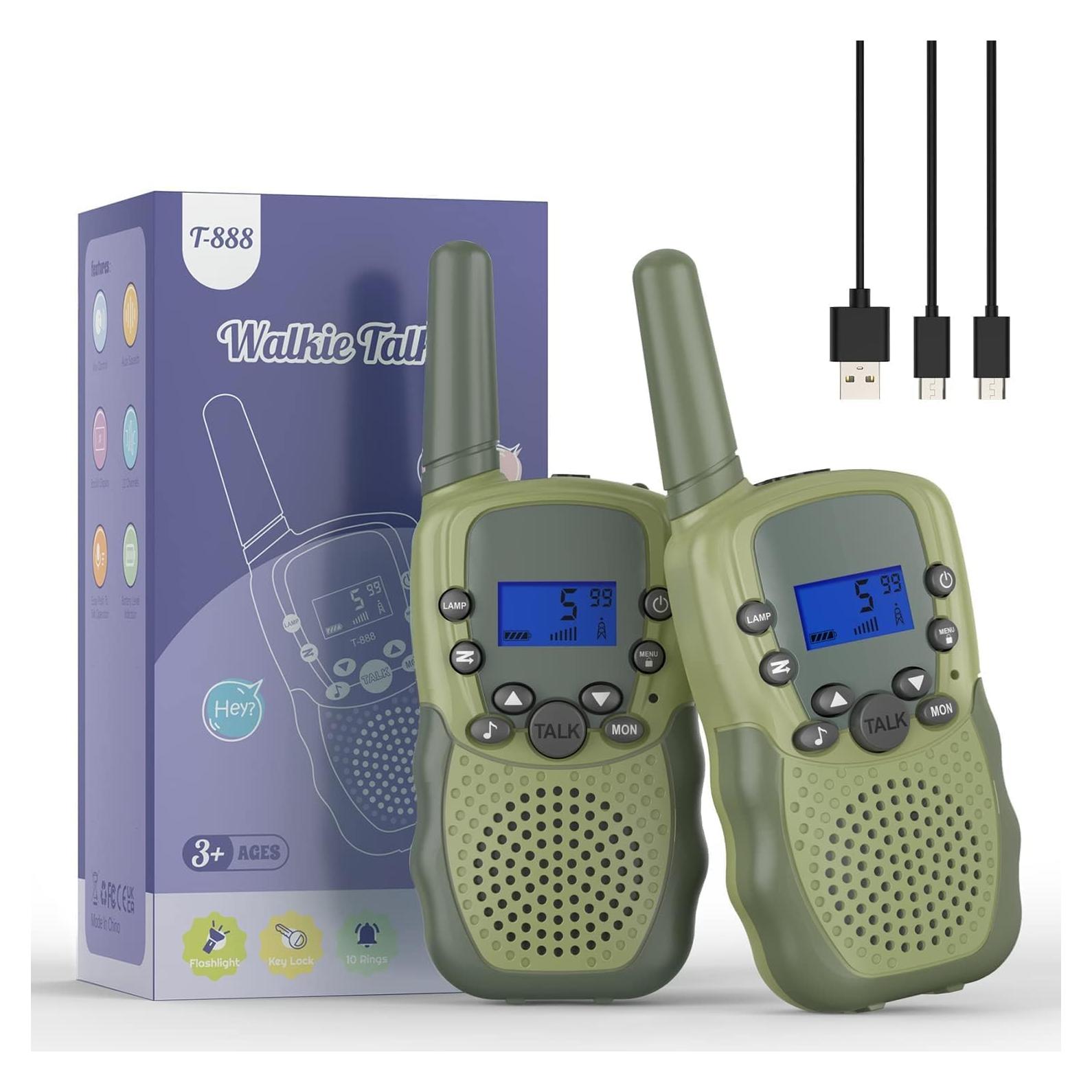 Walkie Talkies Recargables Selieve T-888 Verde Militar 22 Canales