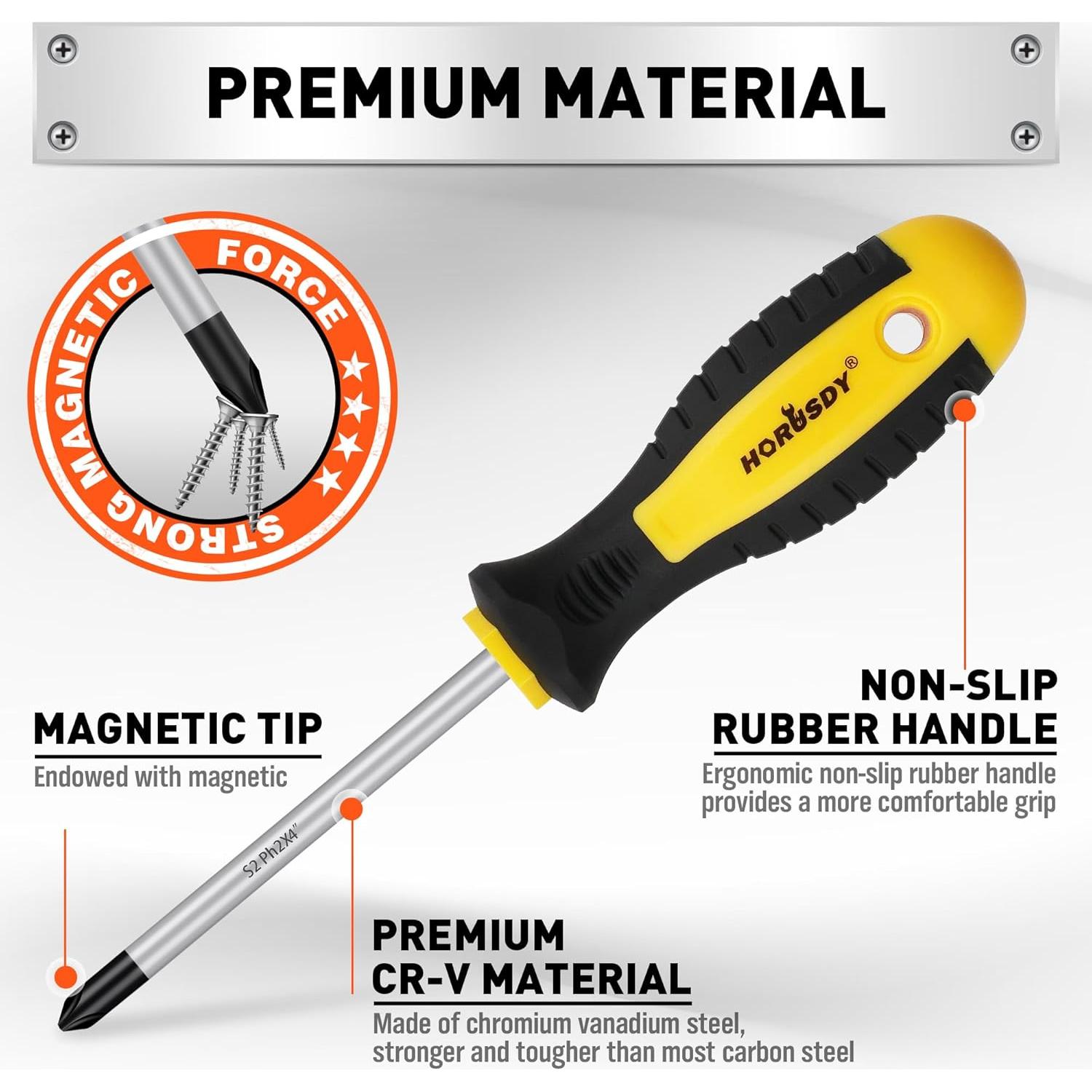 Juego de Destornilladores Magnéticos HORUSDY 11 Piezas con Estuche