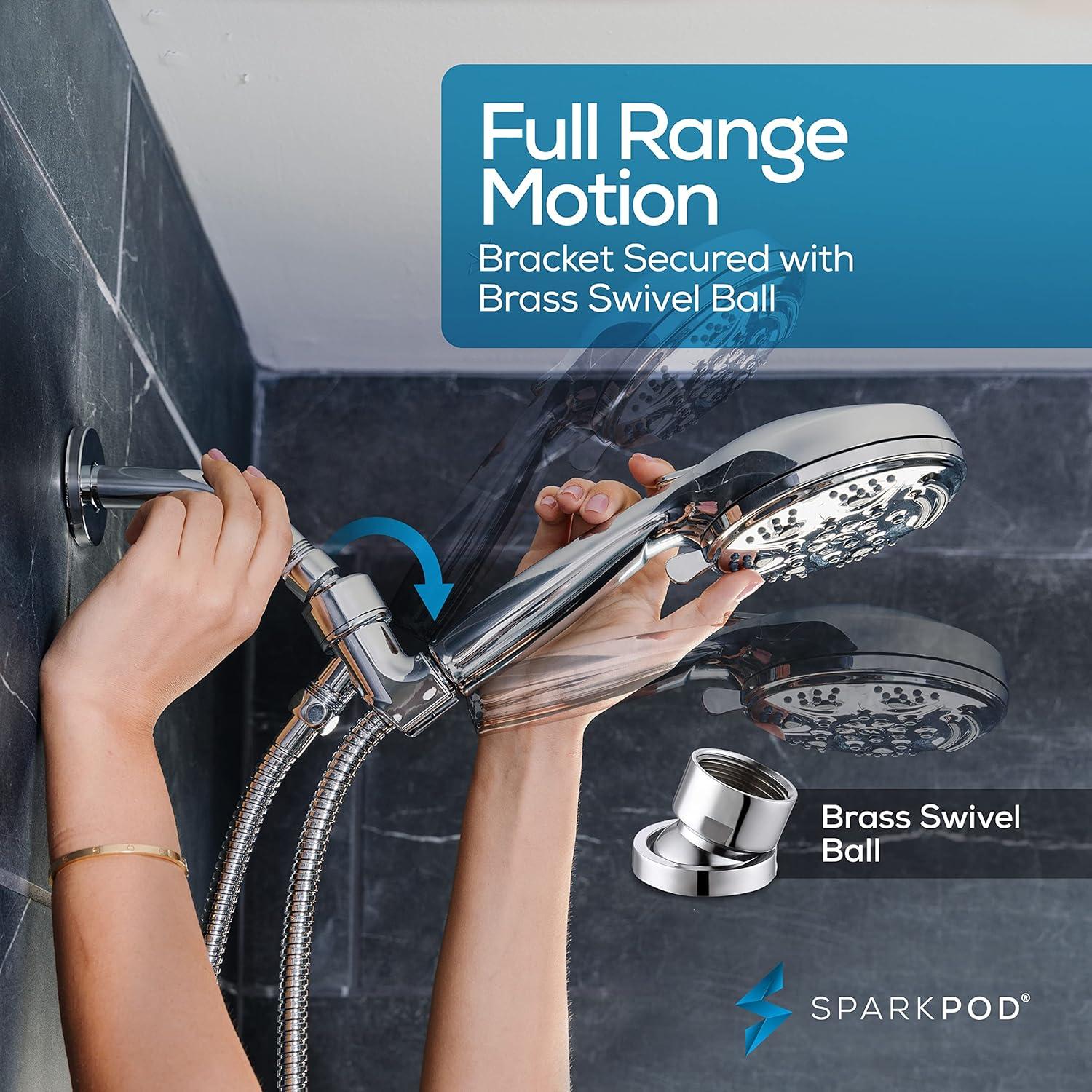 Ducha de Mano SparkPod 9 Modos Cromo Pulido 182.88 cm