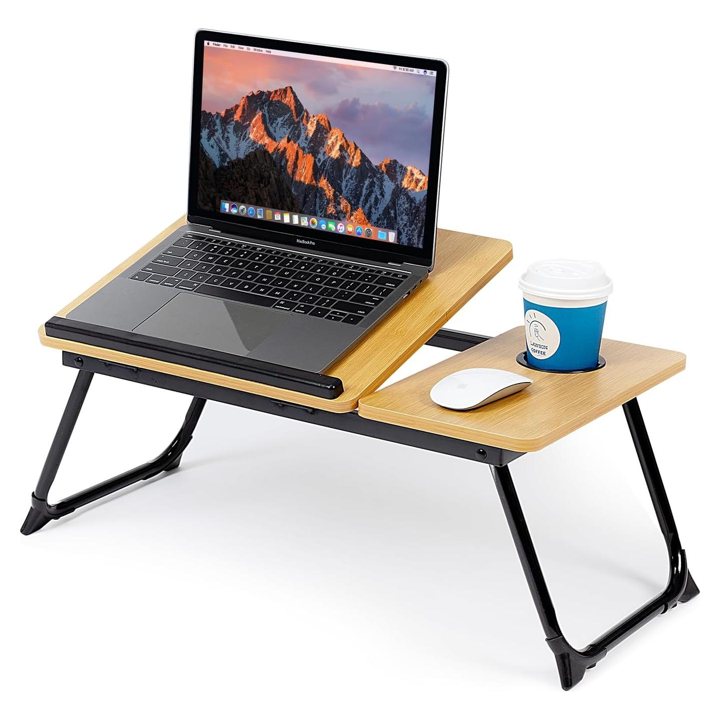 Escritorio Plegable para Laptop BYMECOST en Bambú 32.3x55.6cm