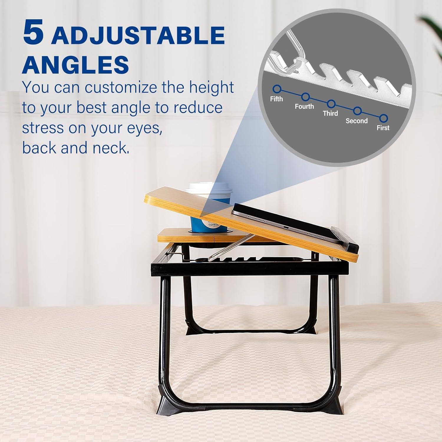 Escritorio Plegable para Laptop BYMECOST en Bambú 32.3x55.6cm