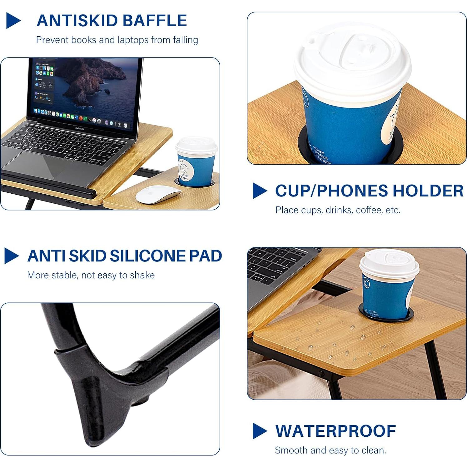 Escritorio Plegable para Laptop BYMECOST en Bambú 32.3x55.6cm