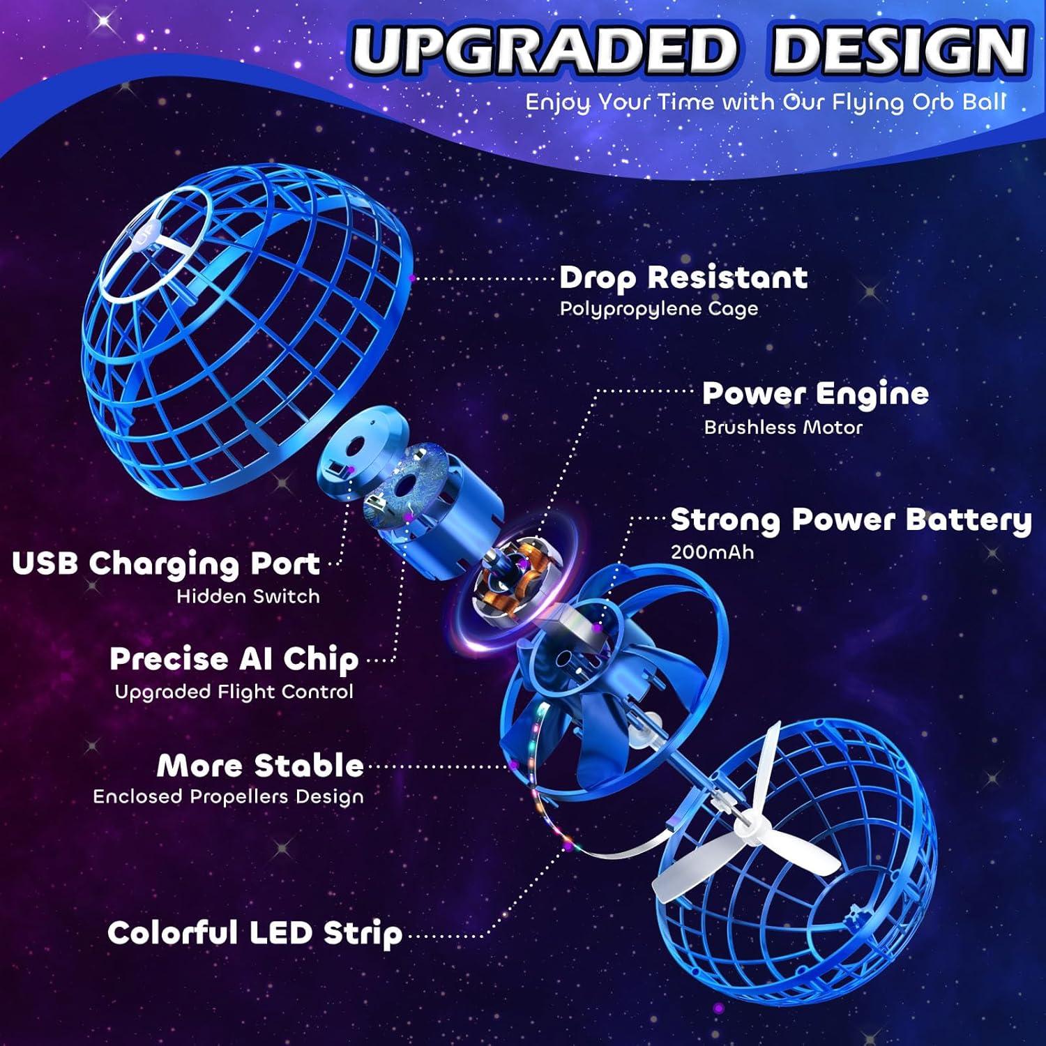 Bola Voladora Controlada por Mano Tikduck TSM006-B Azul