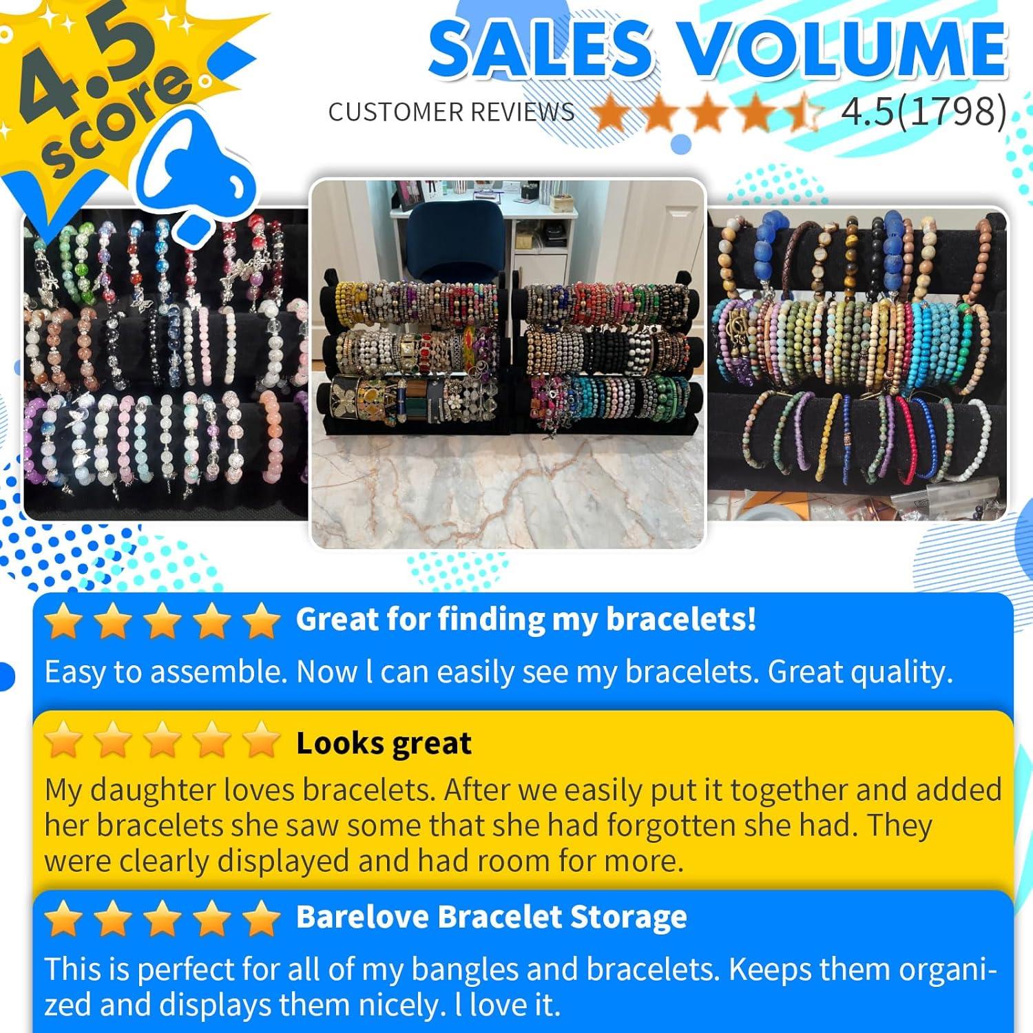 Soporte de Pulsera de Terciopelo Barelove 3 Niveles Negro