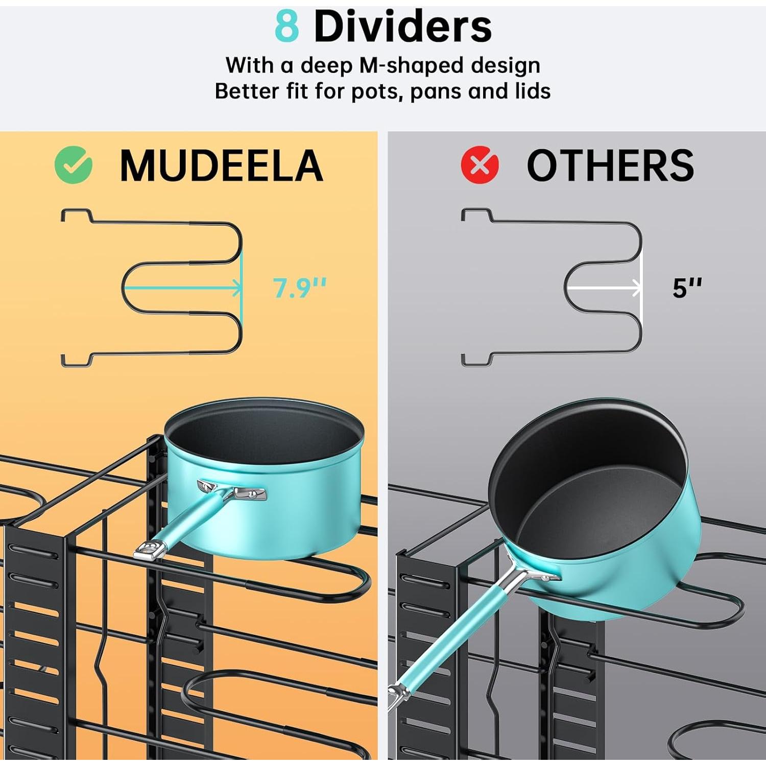 Organizador de Ollas y Sartenes MUDEELA Ajustable 8 Niveles