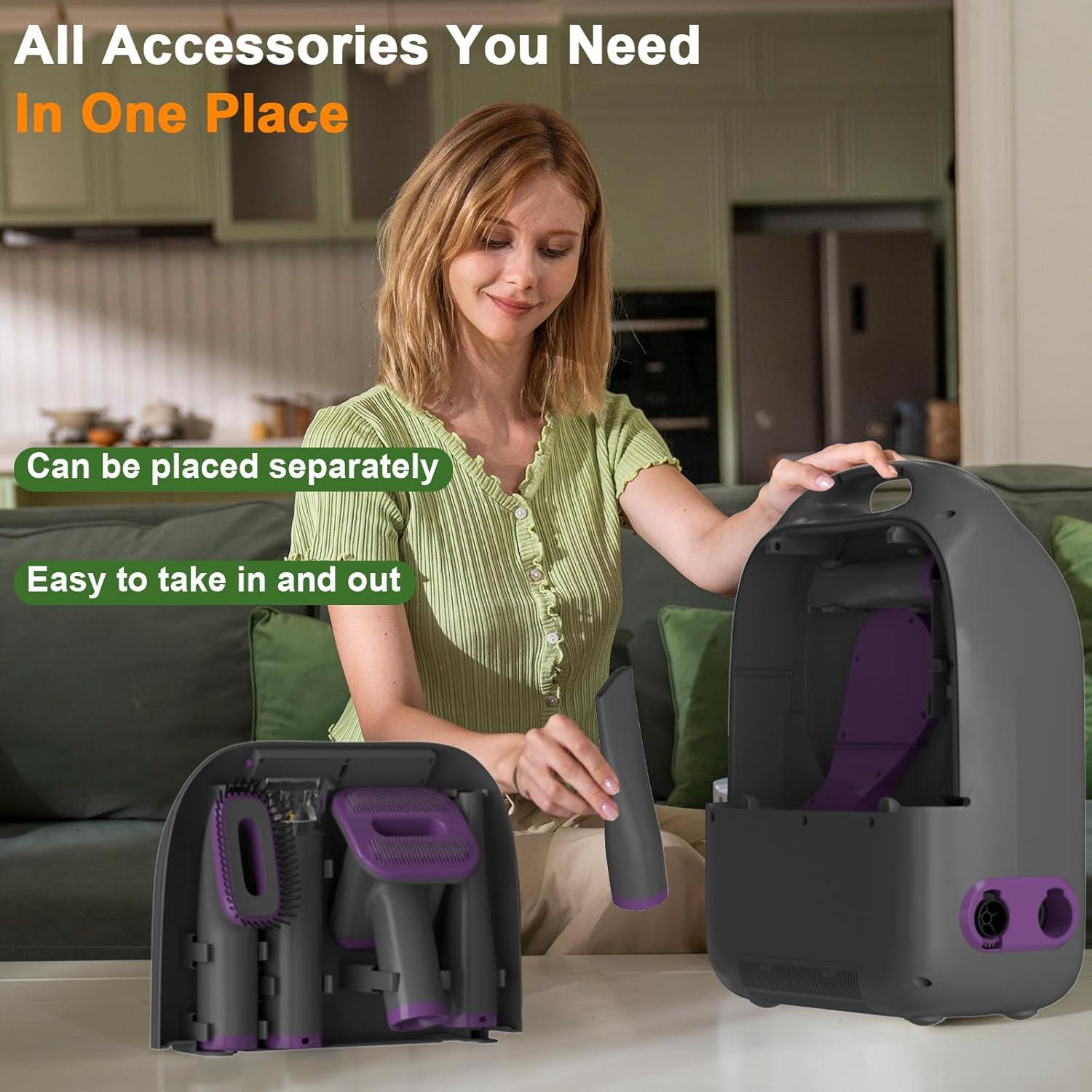 Aspiradora y Secador para Perros Catboxy 5 en 1 Púrpura