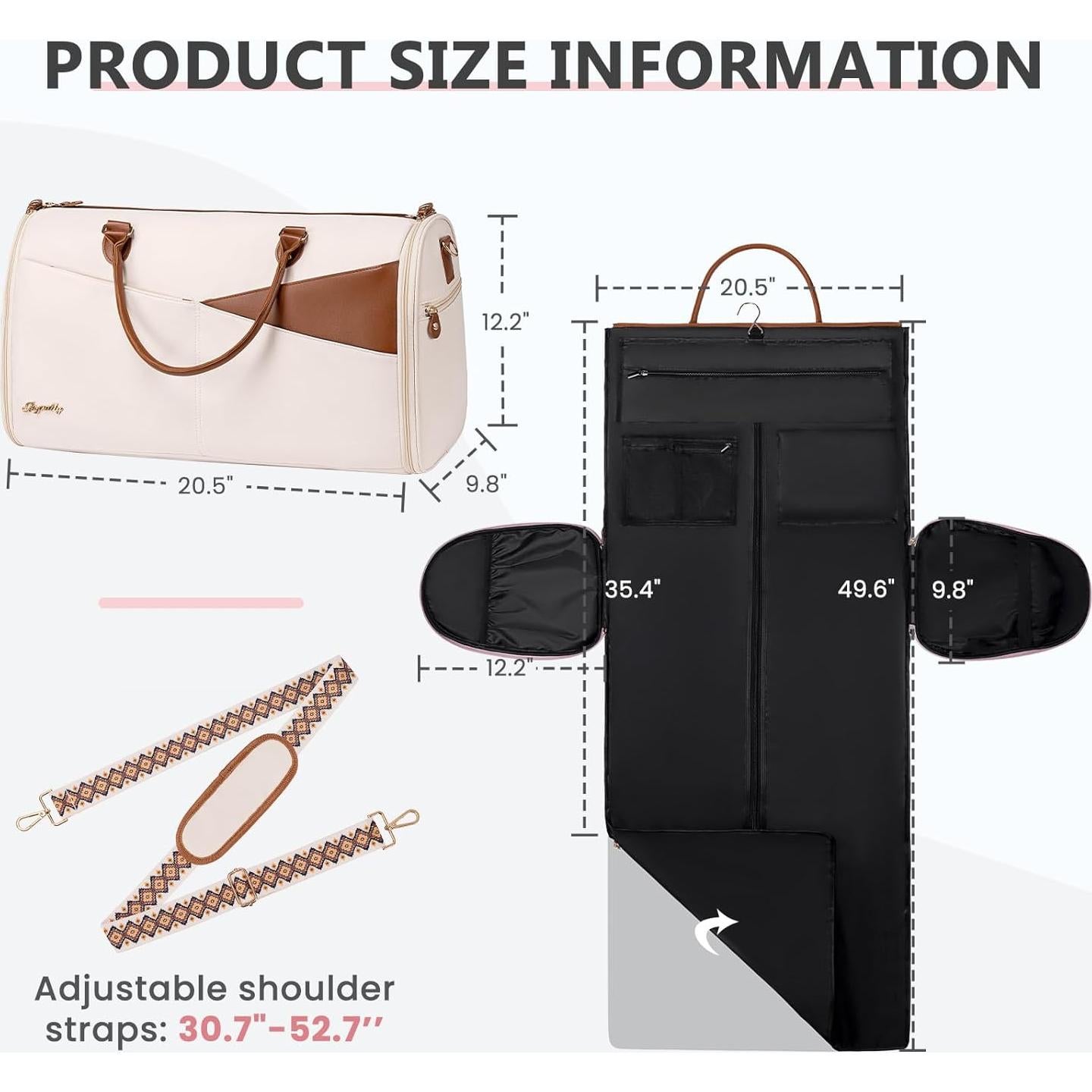 Bolsa de viaje 2 en 1 Joyrally para ropa y zapatos - Beige