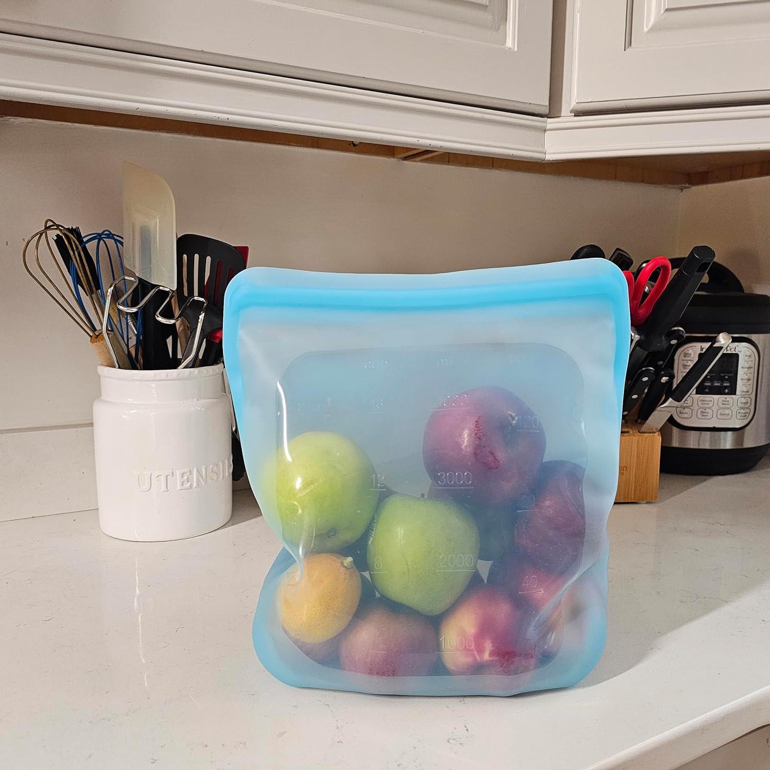 Bolsa de Silicona Reutilizable XXL Mono Albino 3.78L Azul