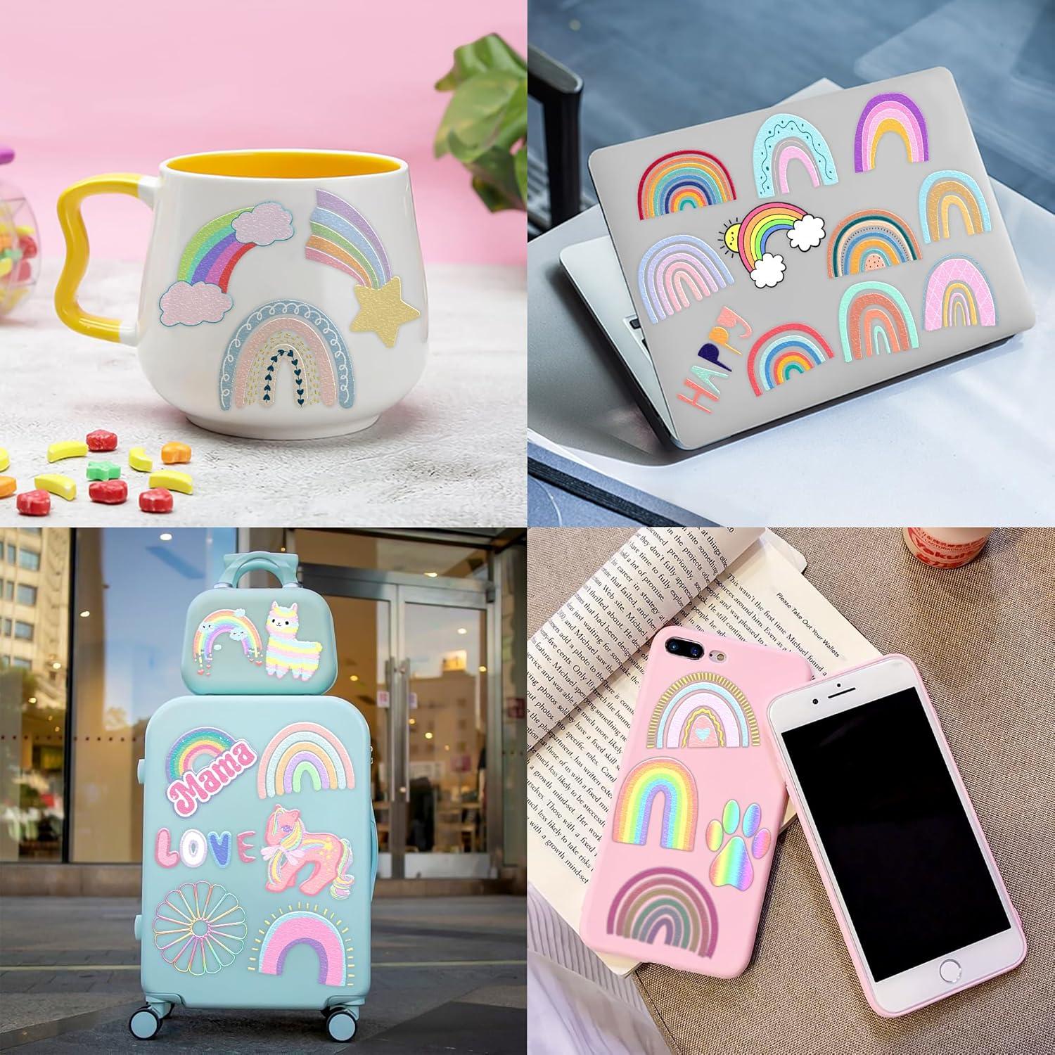 Tatuajes Temporales Arcoíris Pastel 96 Piezas MeoIsDaBest