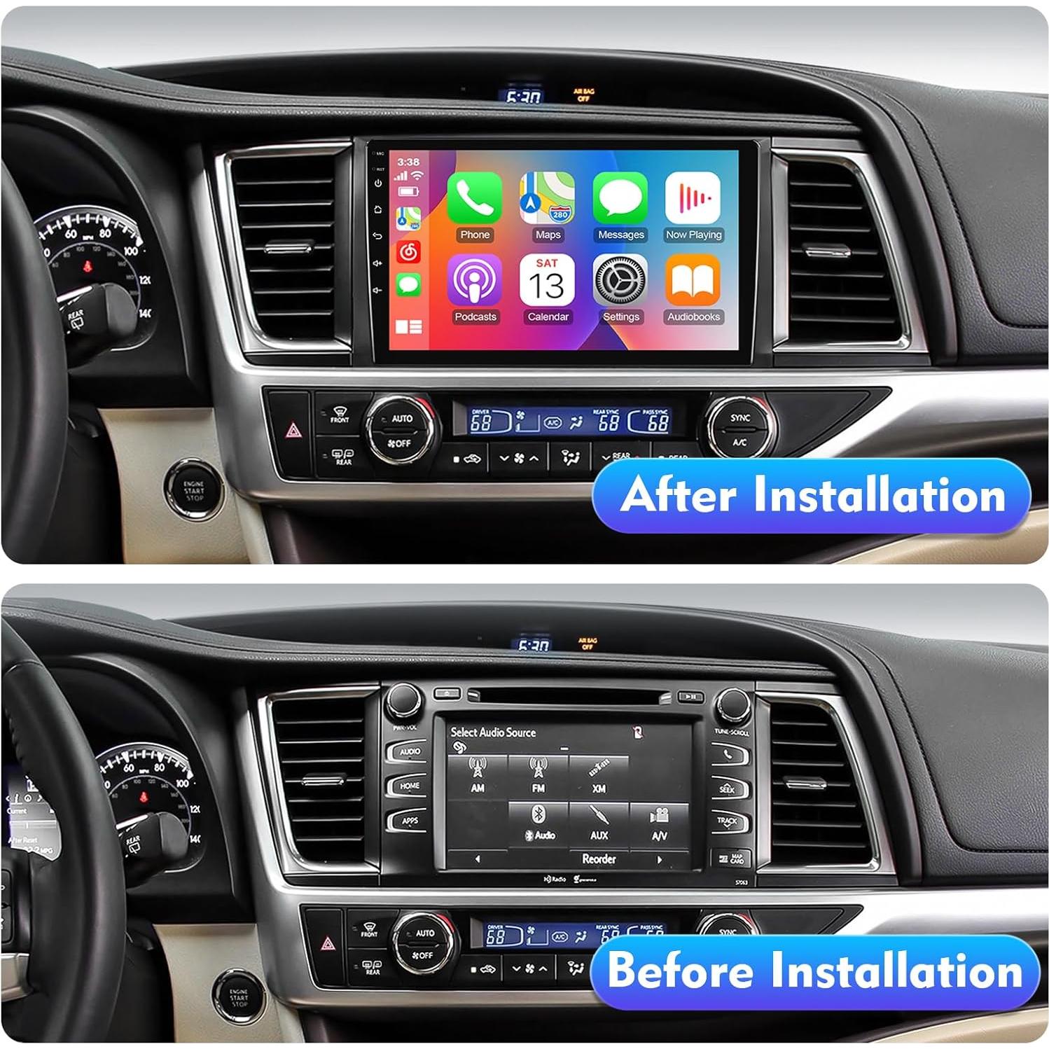 Estéreo de Coche FeirTon Android 12 10.1" Doble Din Toyota Highlander 2014-2019