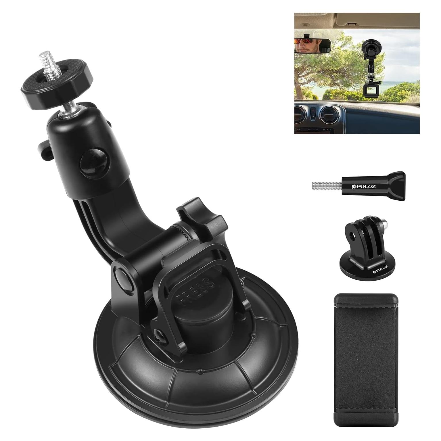 Soporte de Ventosa PULUZ para Coche 9cm para GoPro y Teléfonos