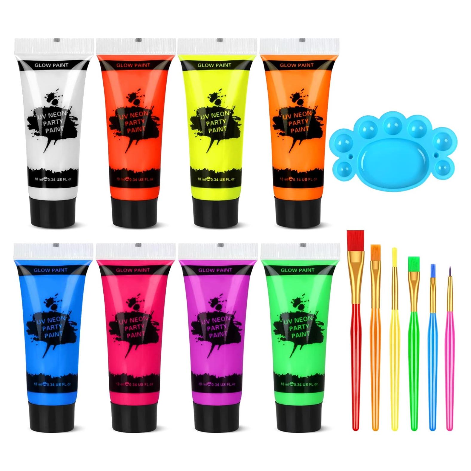 Pintura Facial y Corporal Neón Fenshine 8 Colores 10ml