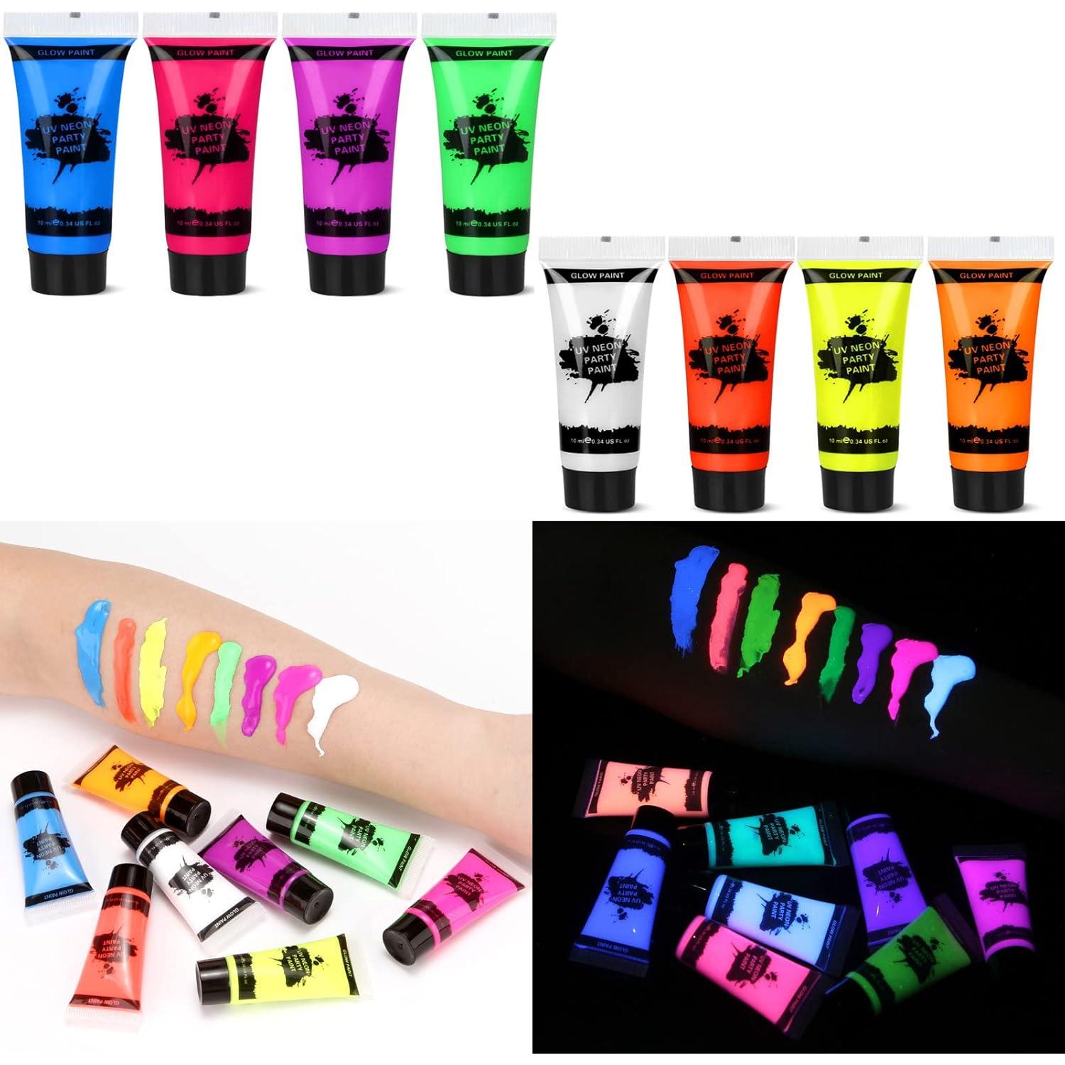 Pintura Facial y Corporal Neón Fenshine 8 Colores 10ml