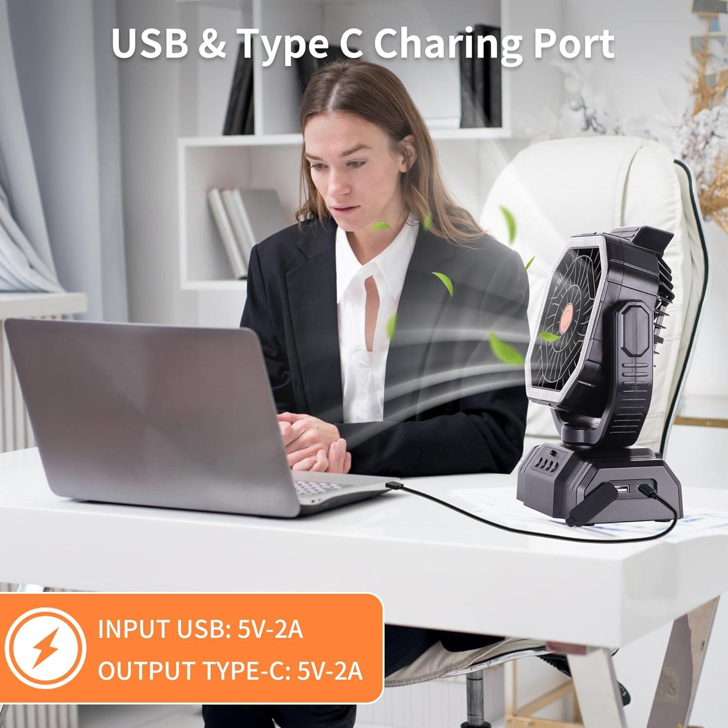 Ventilador Portátil Recargable AVV 20000mAh con Control Remoto