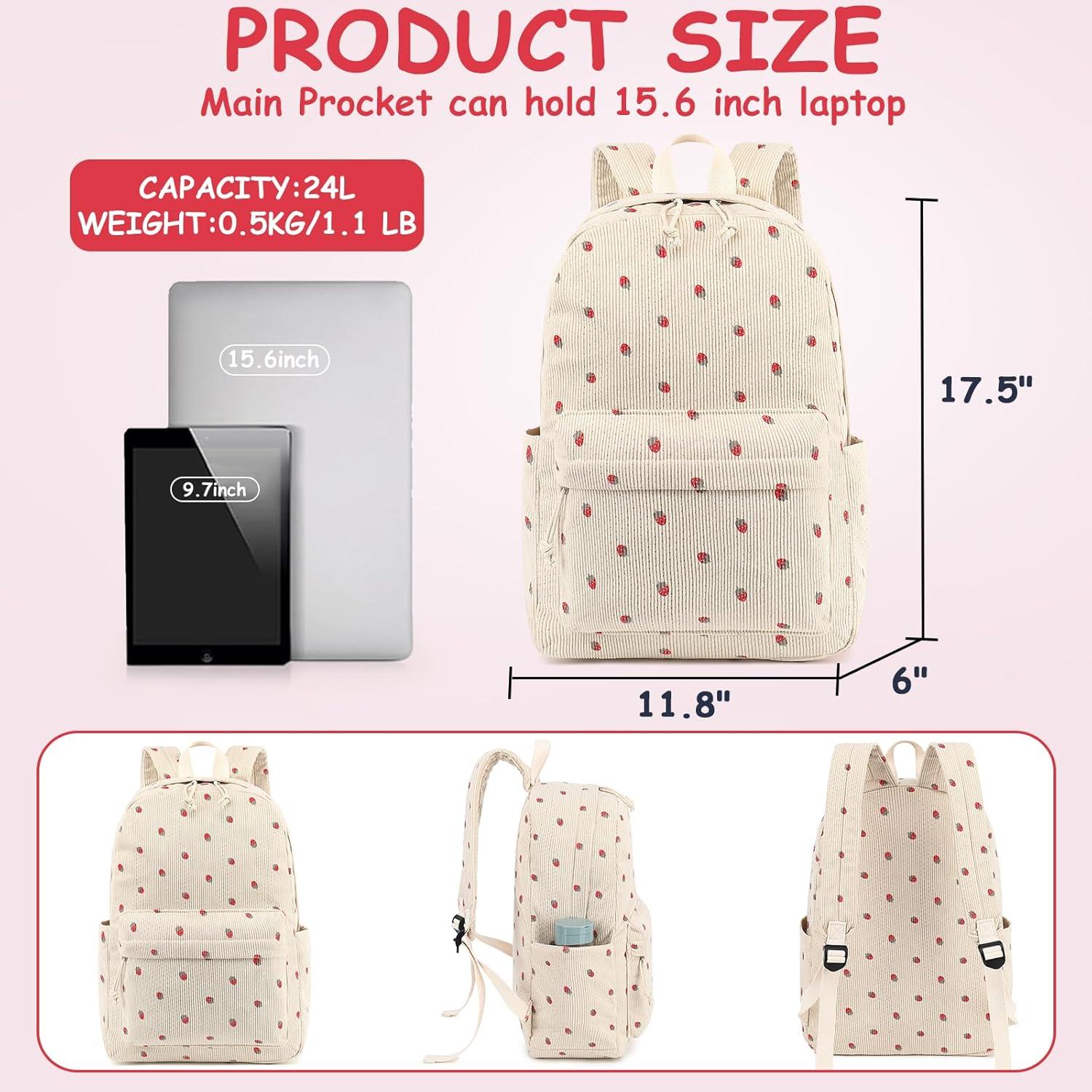 Mochila Escolar CAMTOP para Niñas con Caja de Almuerzo 16.7L