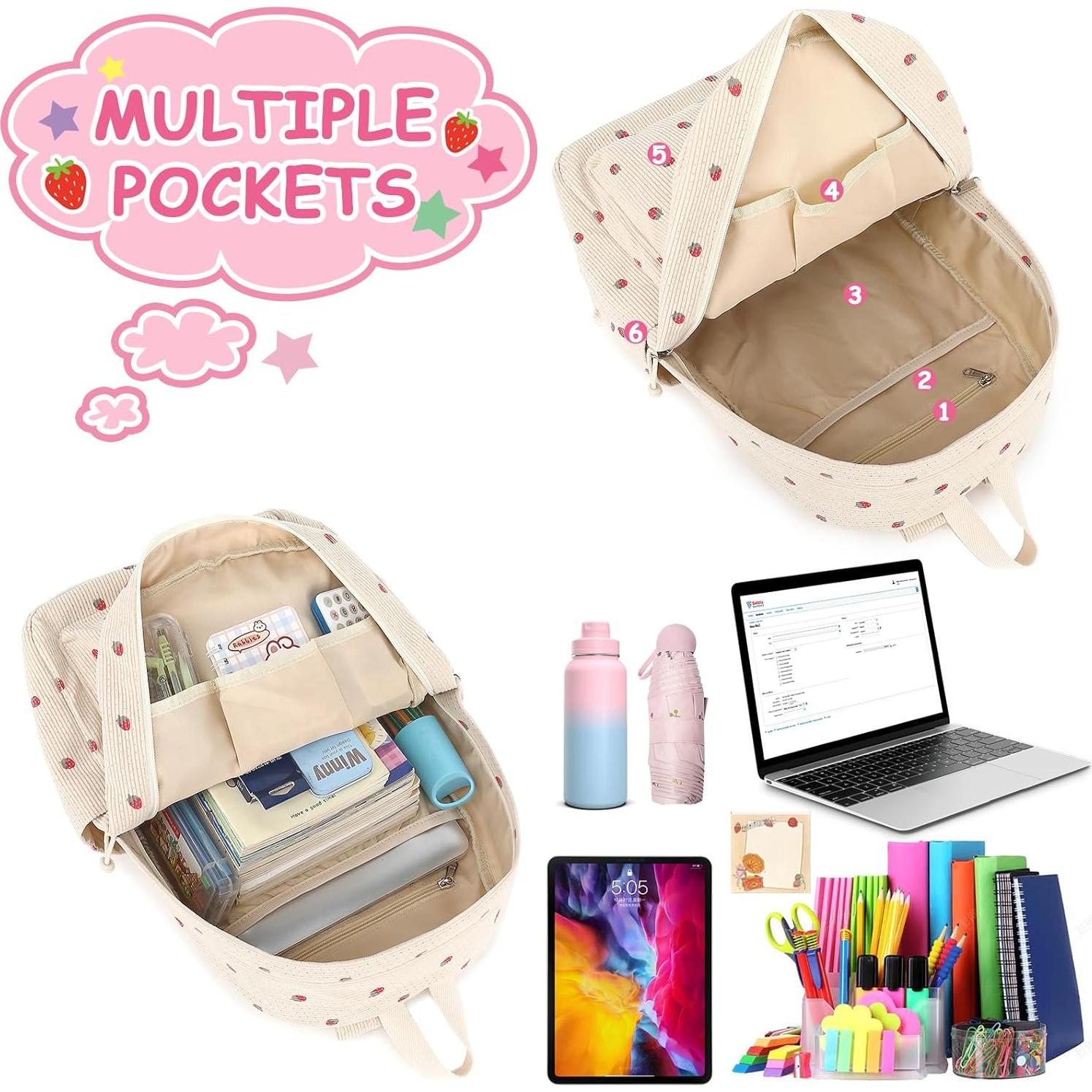 Mochila Escolar CAMTOP para Niñas con Caja de Almuerzo 16.7L