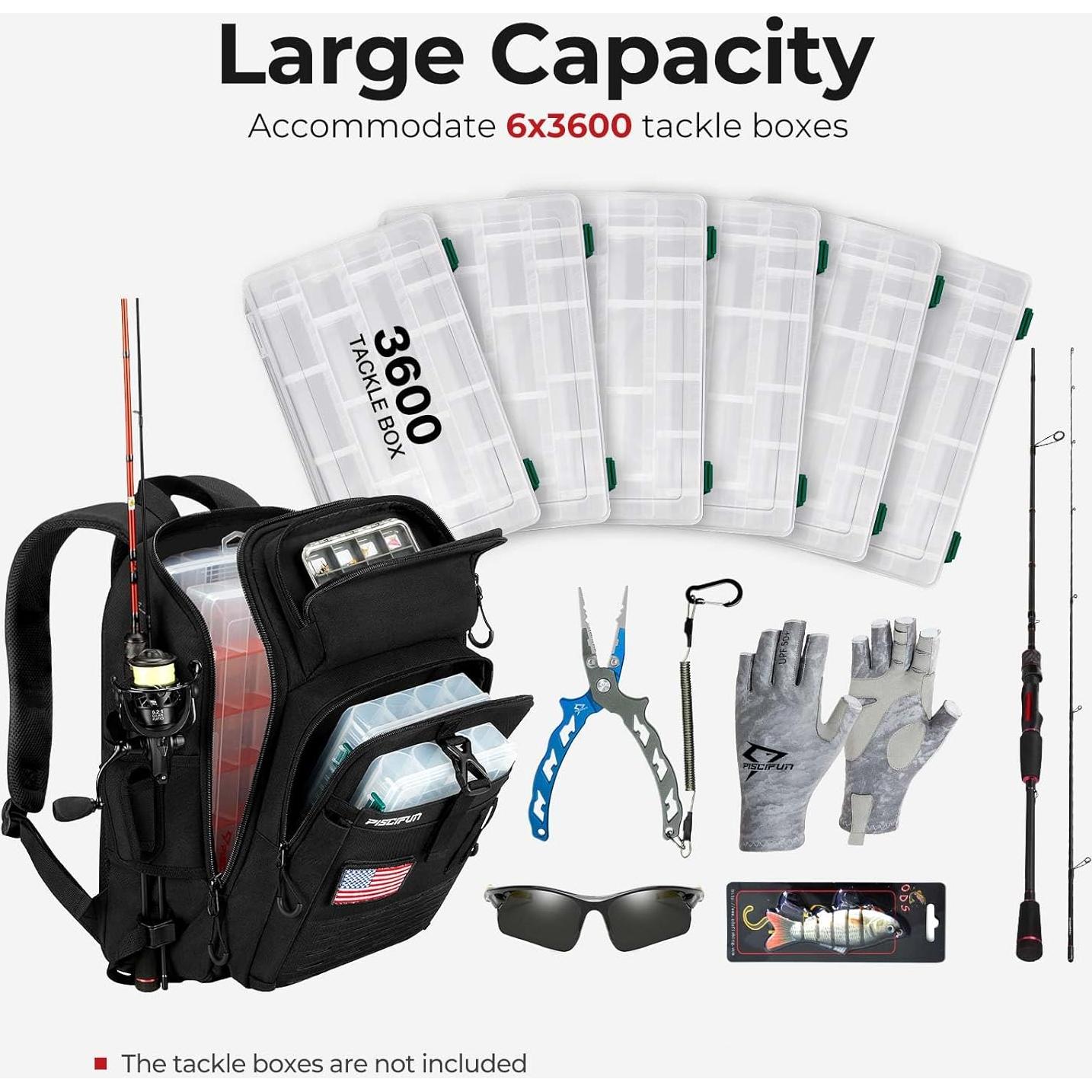 Mochila de Pesca Piscifun TBG021 20L con Soporte y Cubierta