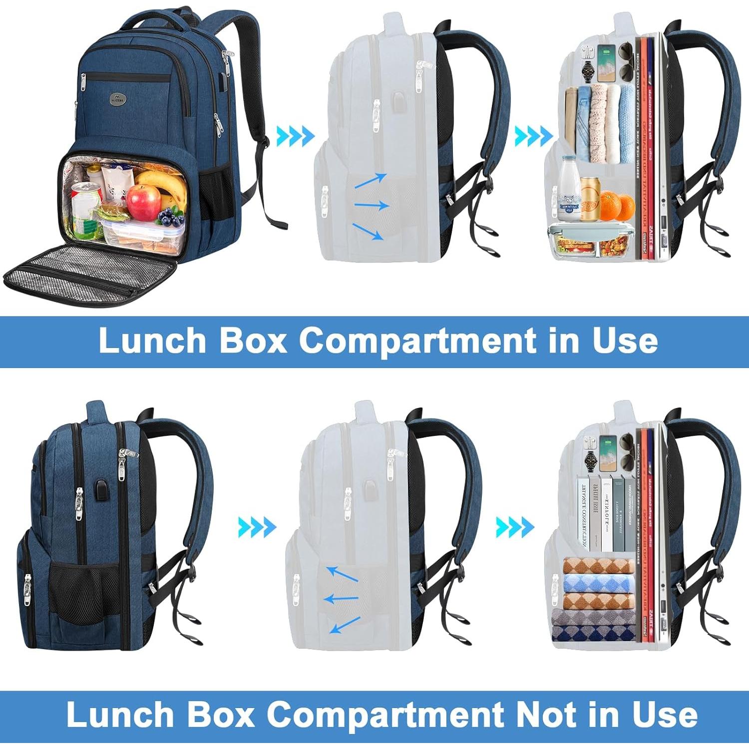 Mochila MATEIN 17" para Laptop y Almuerzo Aislado Azul