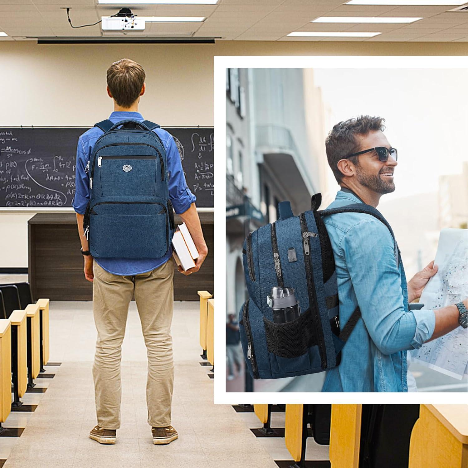 Mochila MATEIN 17" para Laptop y Almuerzo Aislado Azul