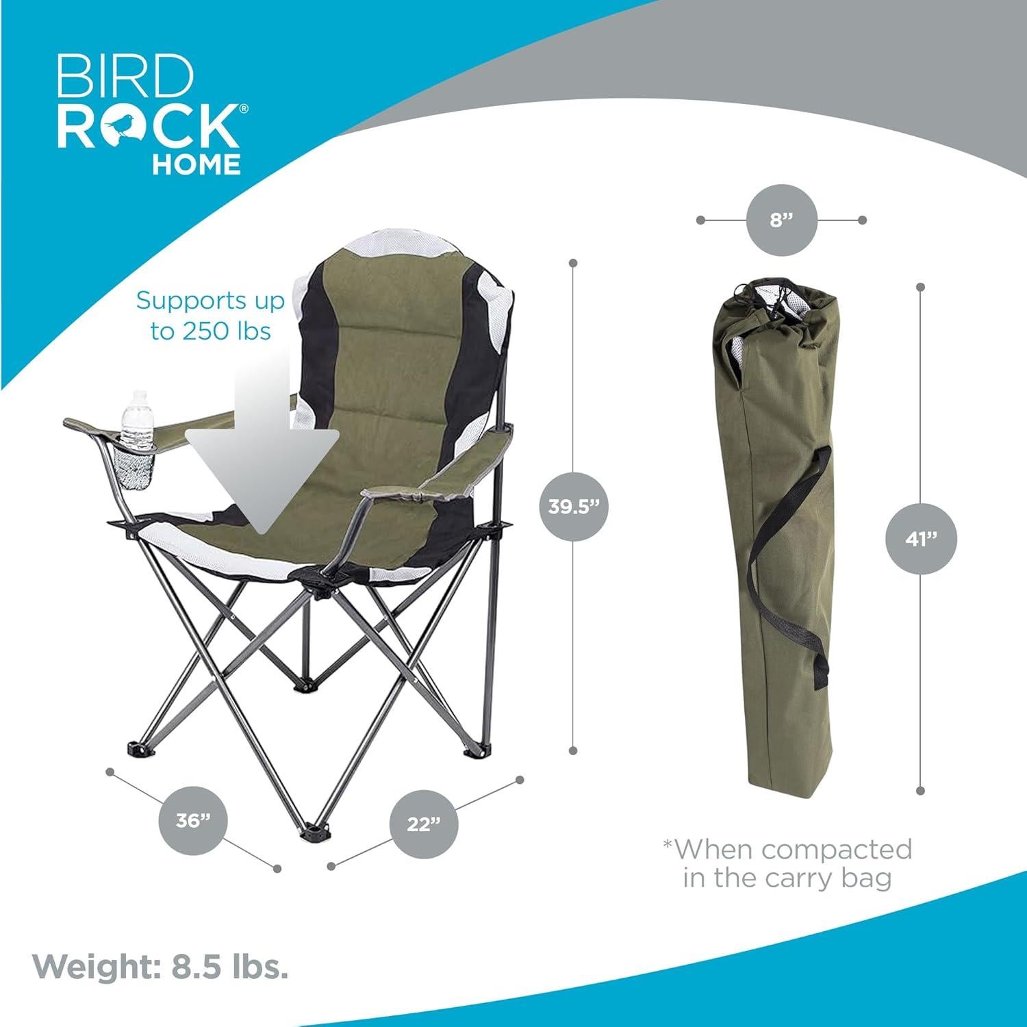 Silla Plegable de Camping Acolchada Mejor de Internet Verde