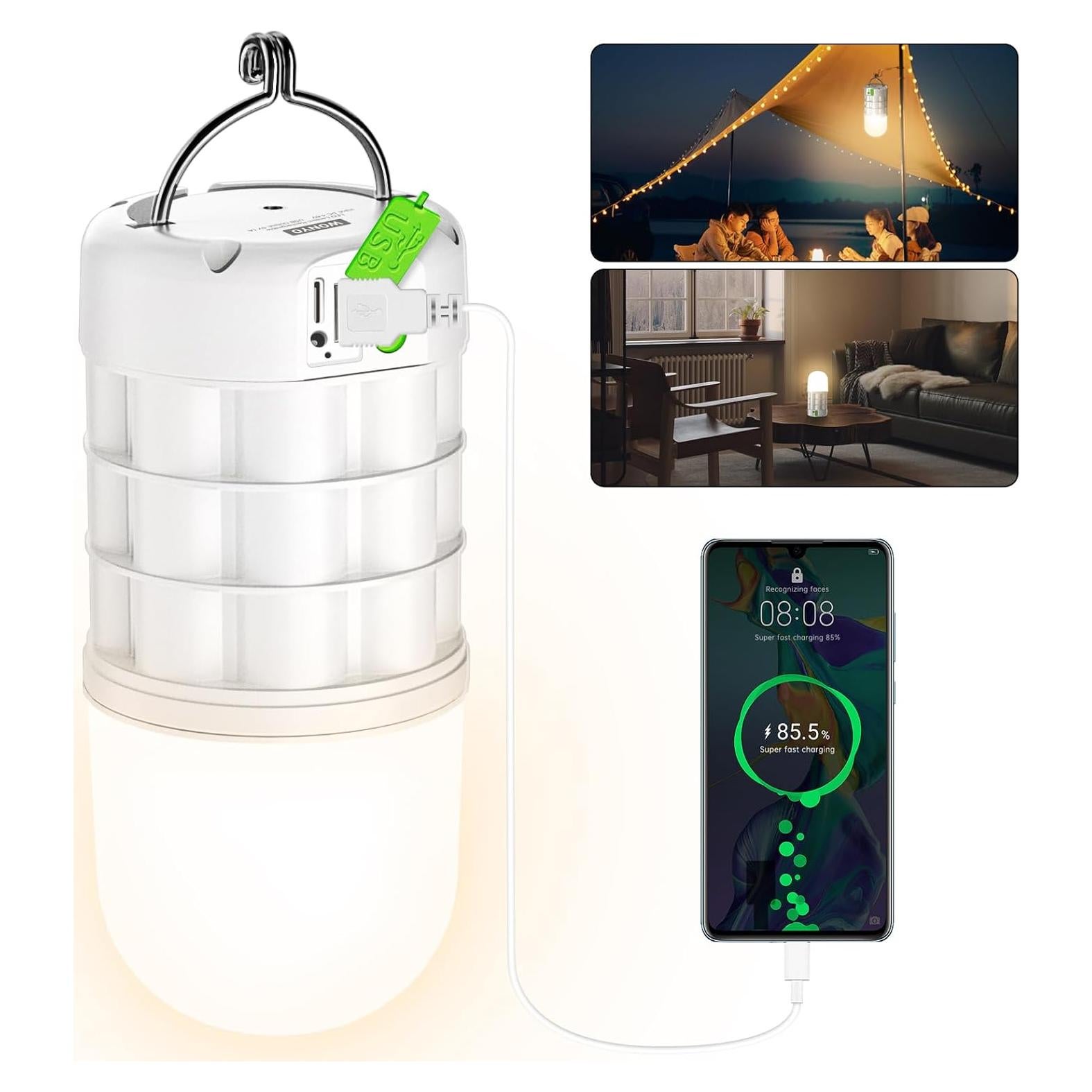 Linterna Recargable WONYO 1320LM 8000mAh Luz Cálida 3 Modos