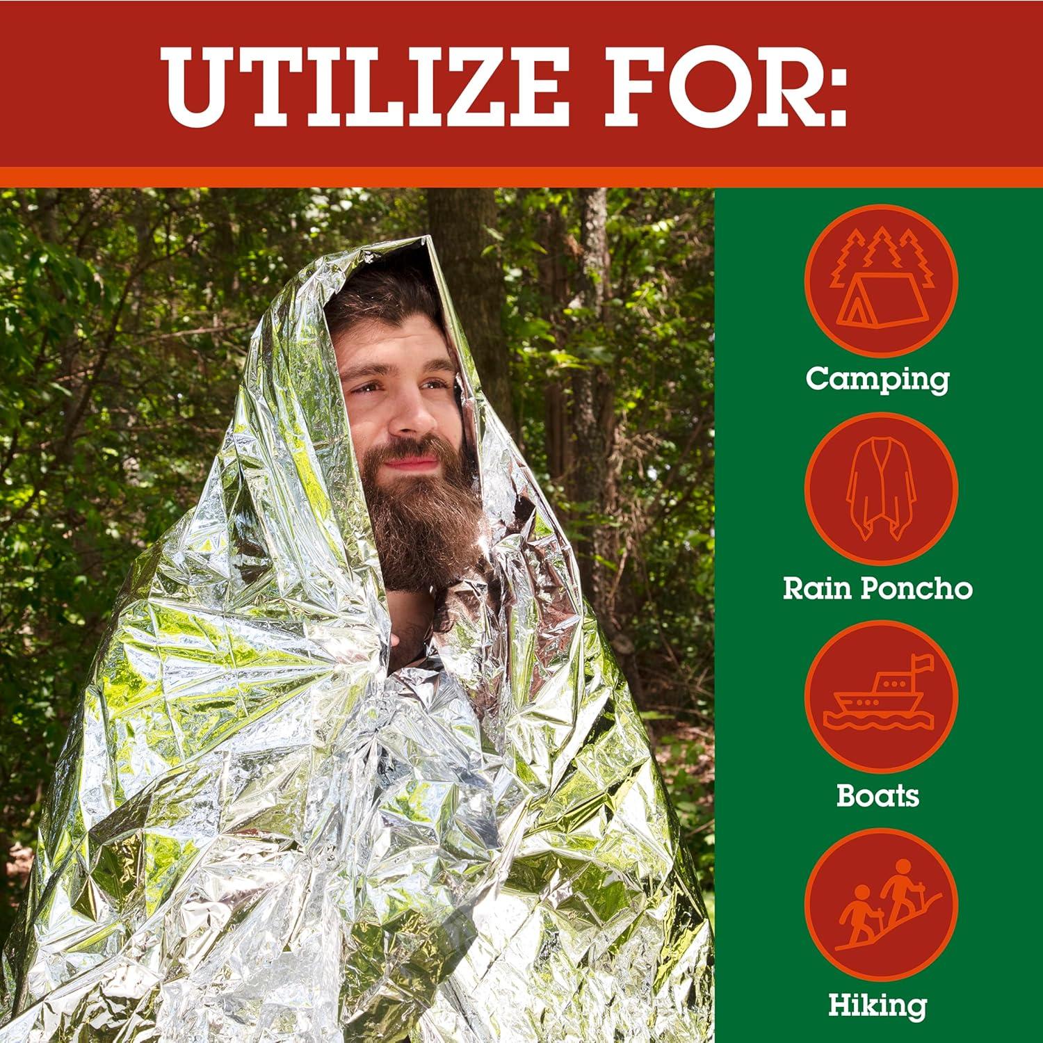 Manta de Emergencia Mylar Grizzly Gear 4 Paquete 2.13x1.32m