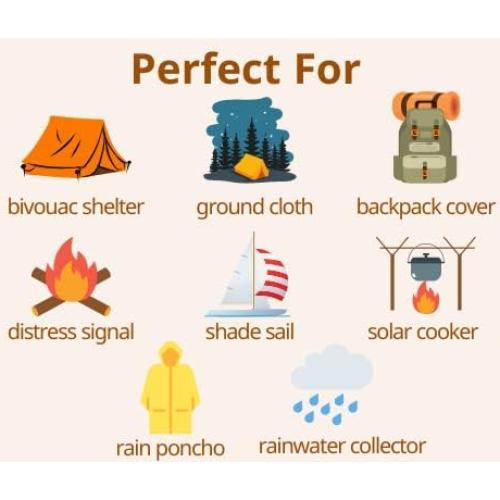 Manta de Emergencia Mylar Grizzly Gear 4 Paquete 2.13x1.32m