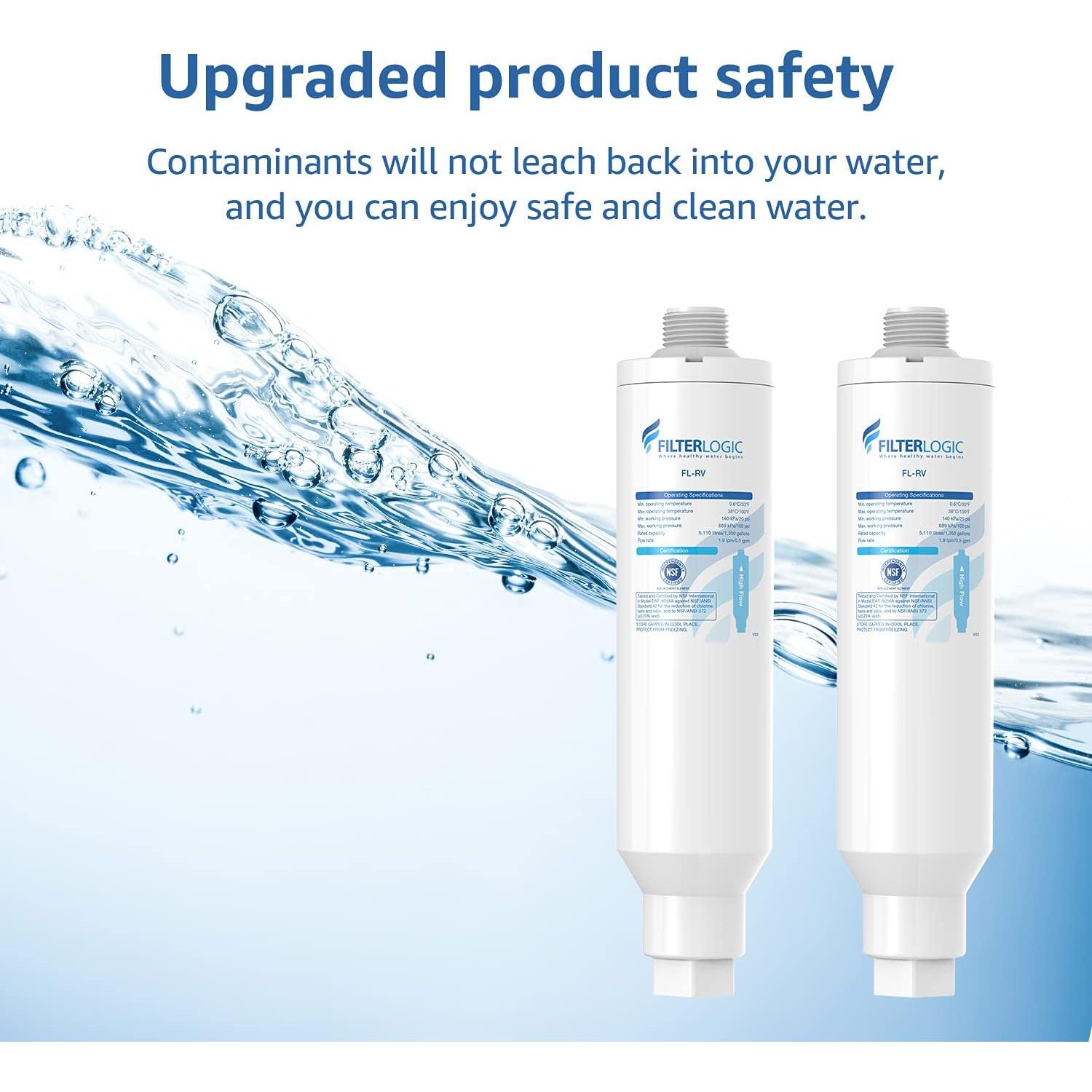 Filtro de agua en línea Filterlogic FL-RV, 2 unidades, NSF