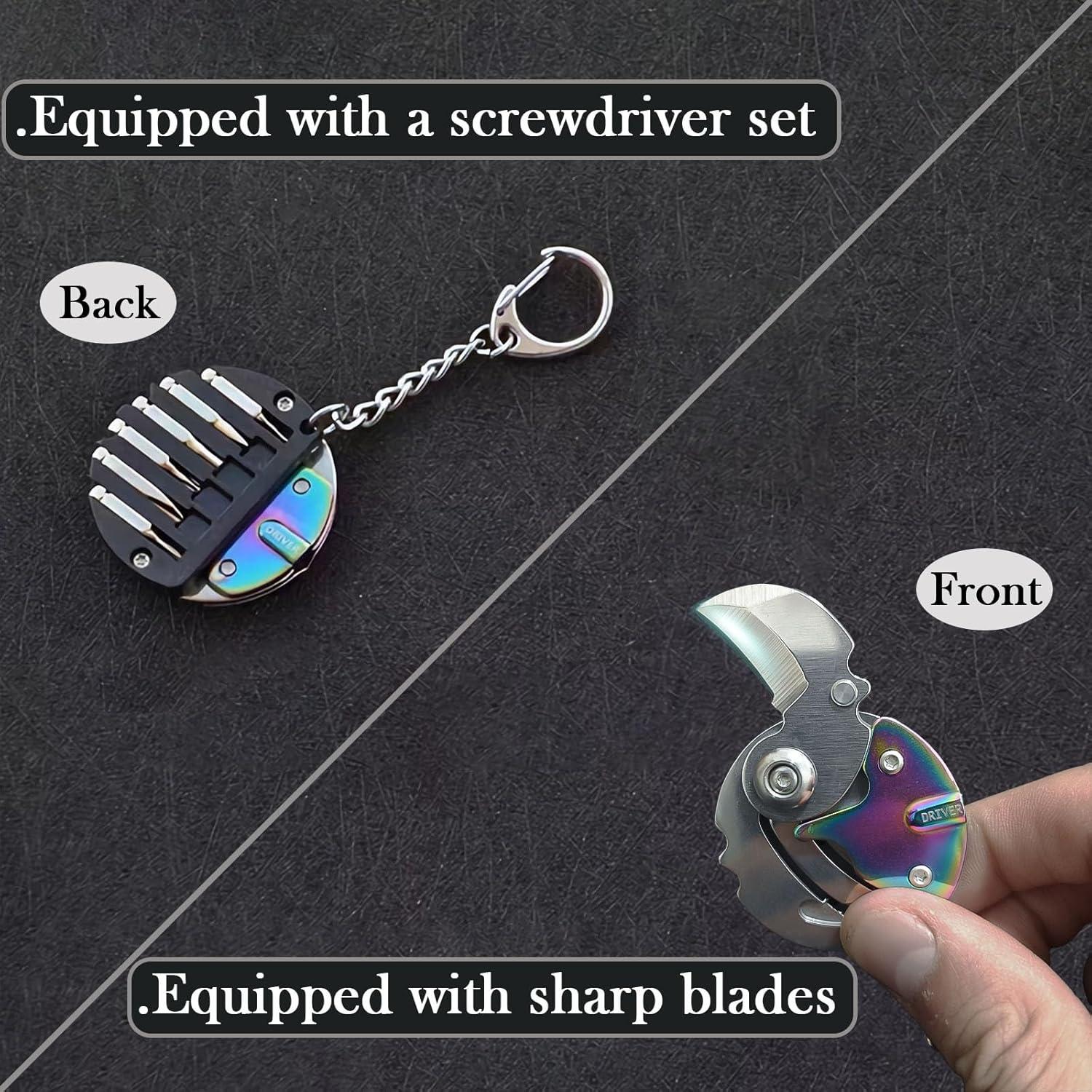 Cuchillo Plegable EDC Genérico Acero Inoxidable Arcoíris