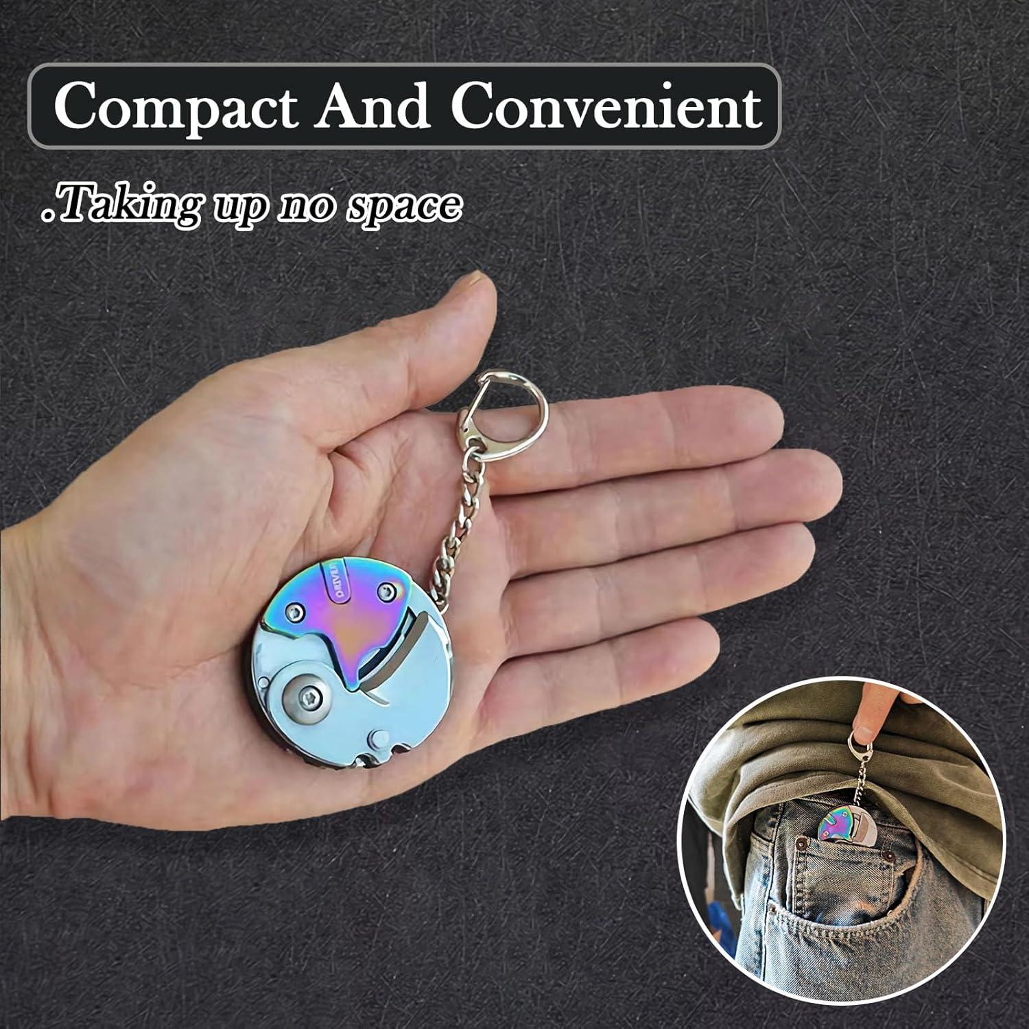 Cuchillo Plegable EDC Genérico Acero Inoxidable Arcoíris