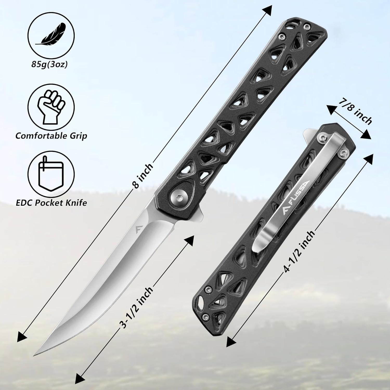 Cuchillo Plegable FLISSA Táctico 4.5" (11.43 cm) Negro