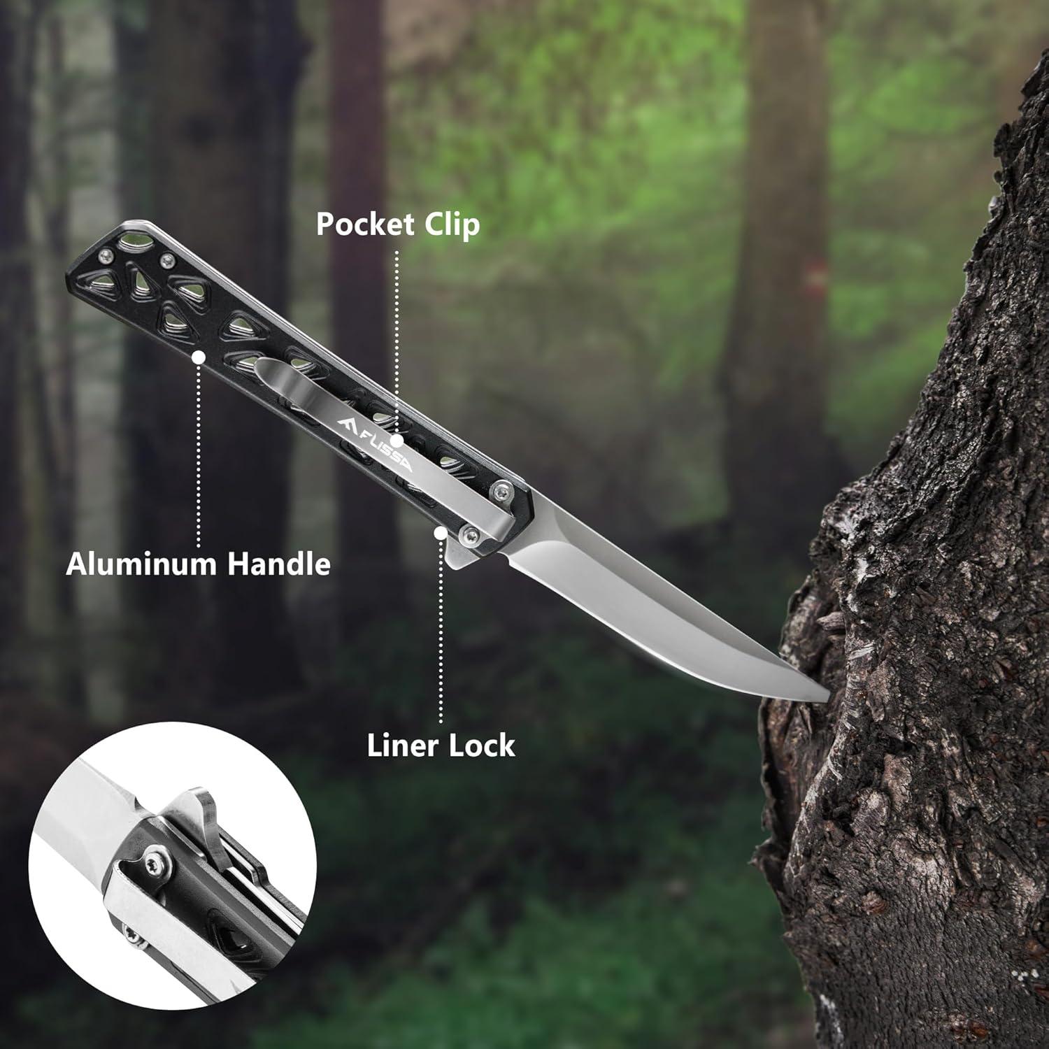 Cuchillo Plegable FLISSA Táctico 4.5" (11.43 cm) Negro