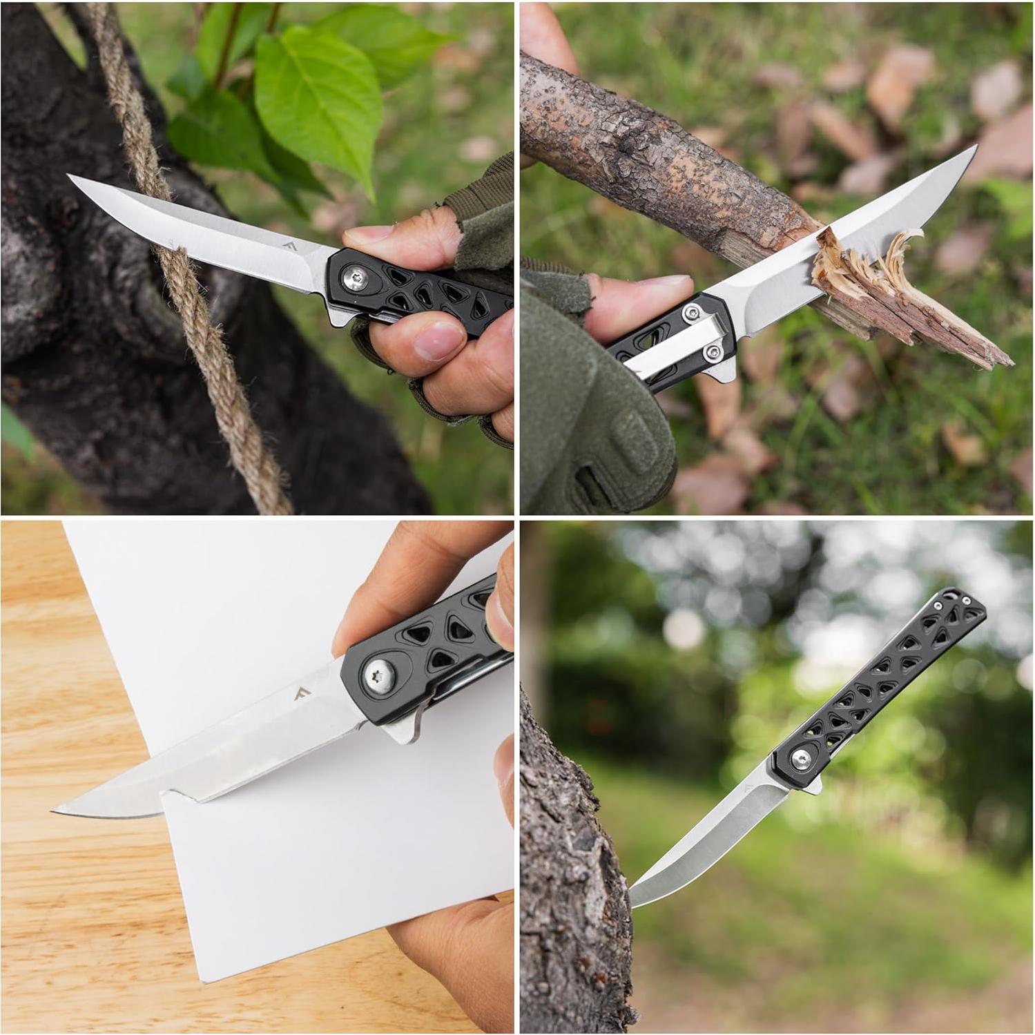 Cuchillo Plegable FLISSA Táctico 4.5" (11.43 cm) Negro