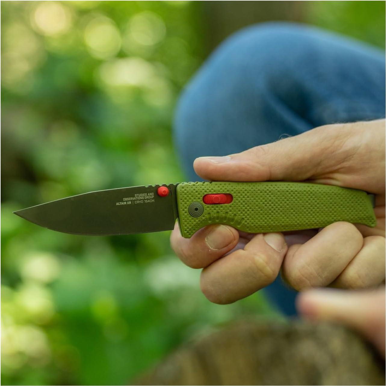 Cuchillo Plegable SOG Altair XR Verde Campo Acero CRYO 154CM