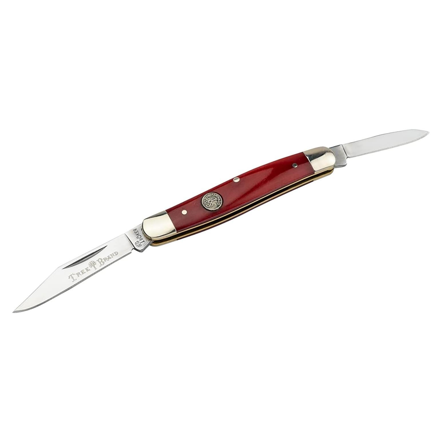 Cuchillo de bolsillo Boker 2" Acero D2 Hueso Rojo Plegable