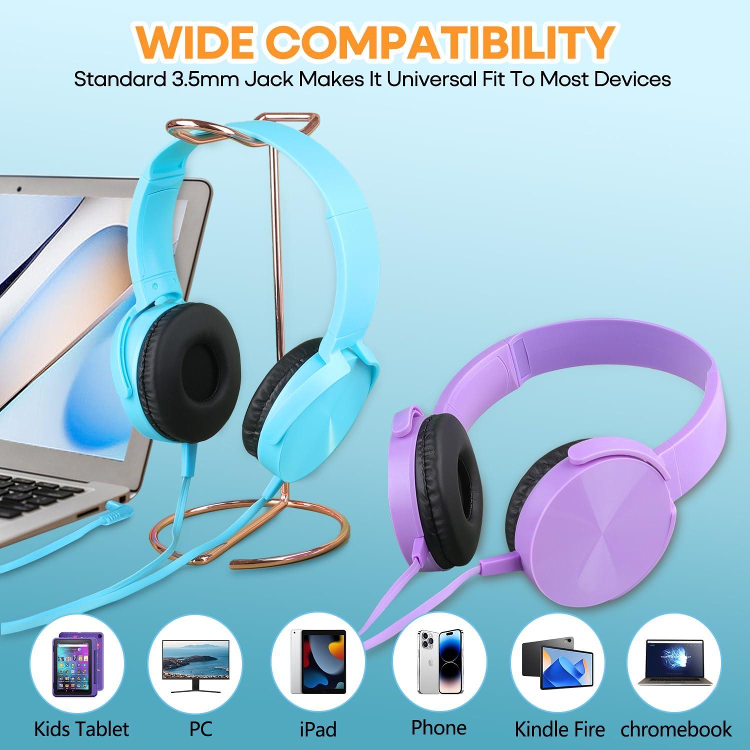 Auriculares Wensdo HY450 para Niños y Adultos - Paquete de 5