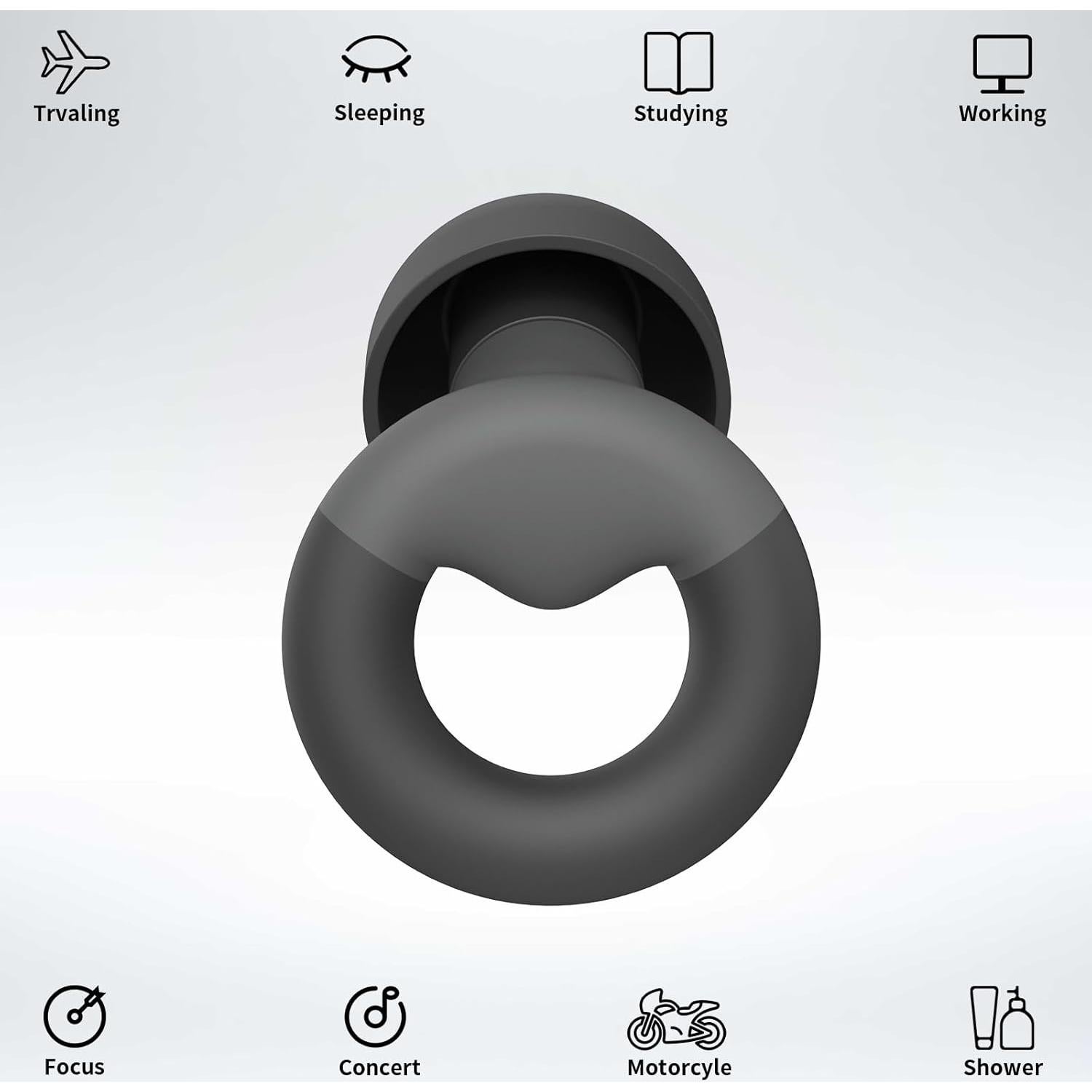 Tapones para Oídos JUSTRVN Silicona Suave 7 Pares Reutilizables