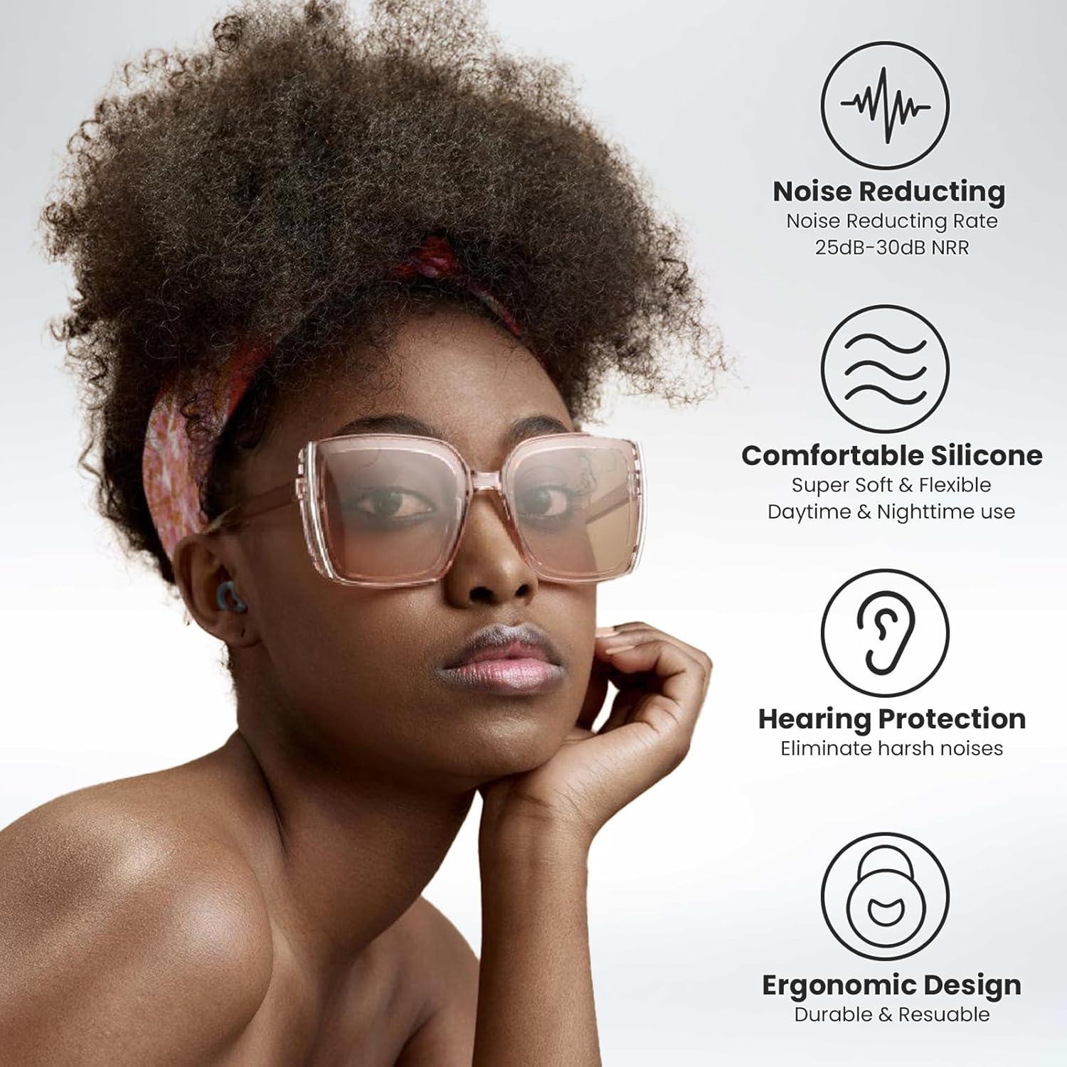 Tapones para Oídos JUSTRVN Silicona Suave 7 Pares Reutilizables