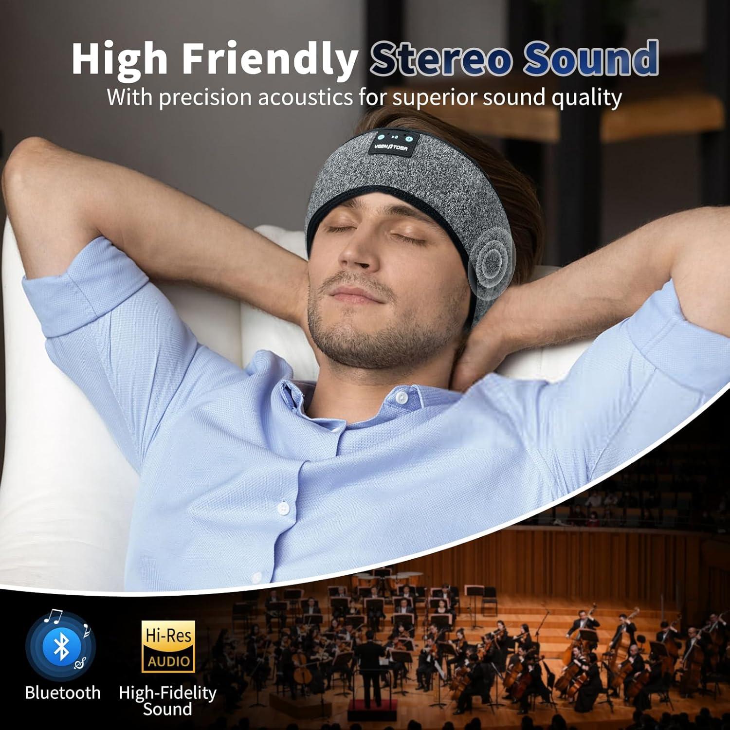 Auriculares para dormir Veeniitosr Oliver Bluetooth 20h Gris