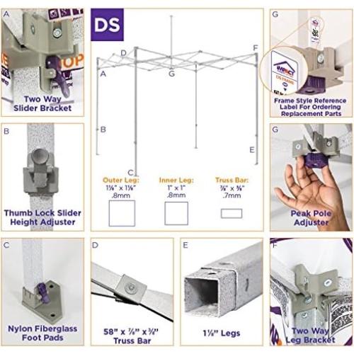 Estructura de Carpa Plegable Impact Canopy 5x5 m de Acero