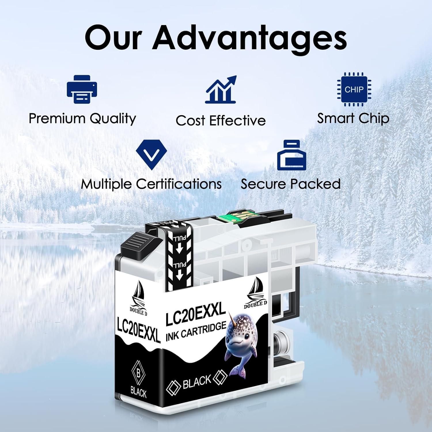 Cartuchos de Tinta Compatibles DOUBLE D LC20E - Paquete de 8