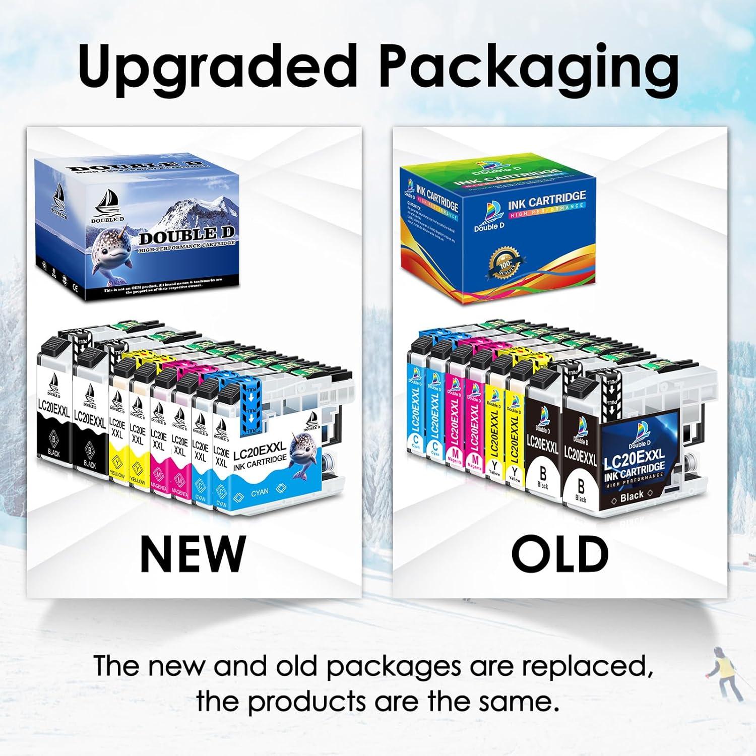 Cartuchos de Tinta Compatibles DOUBLE D LC20E - Paquete de 8