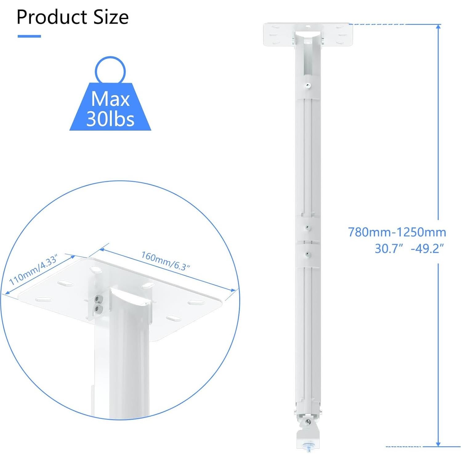 Soporte de Techo para Proyector Suptek PR05LMINIW Ajustable 30-49"