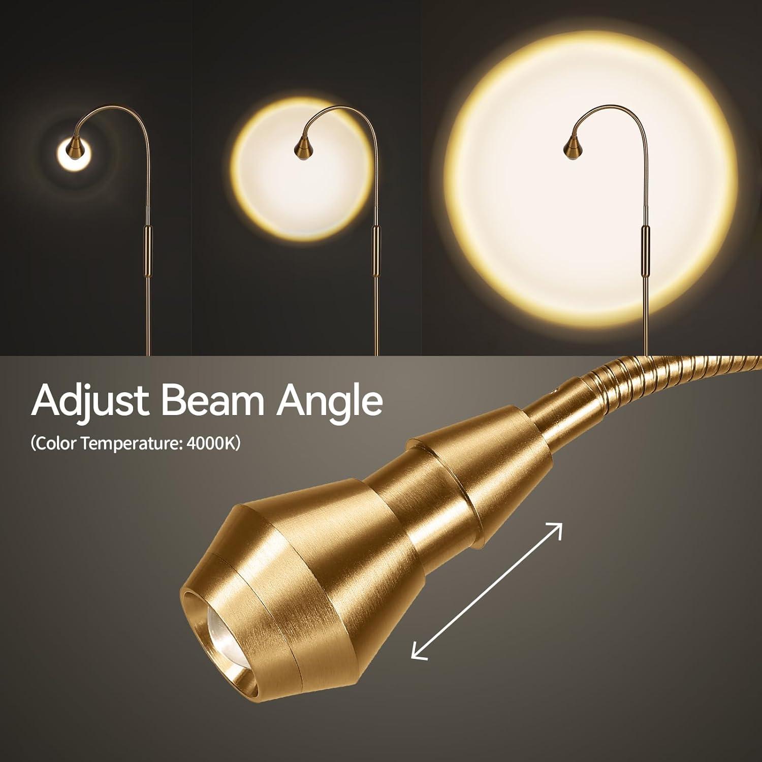 Lámpara de Piso LED SUNMORY Ajustable 175 cm Oro