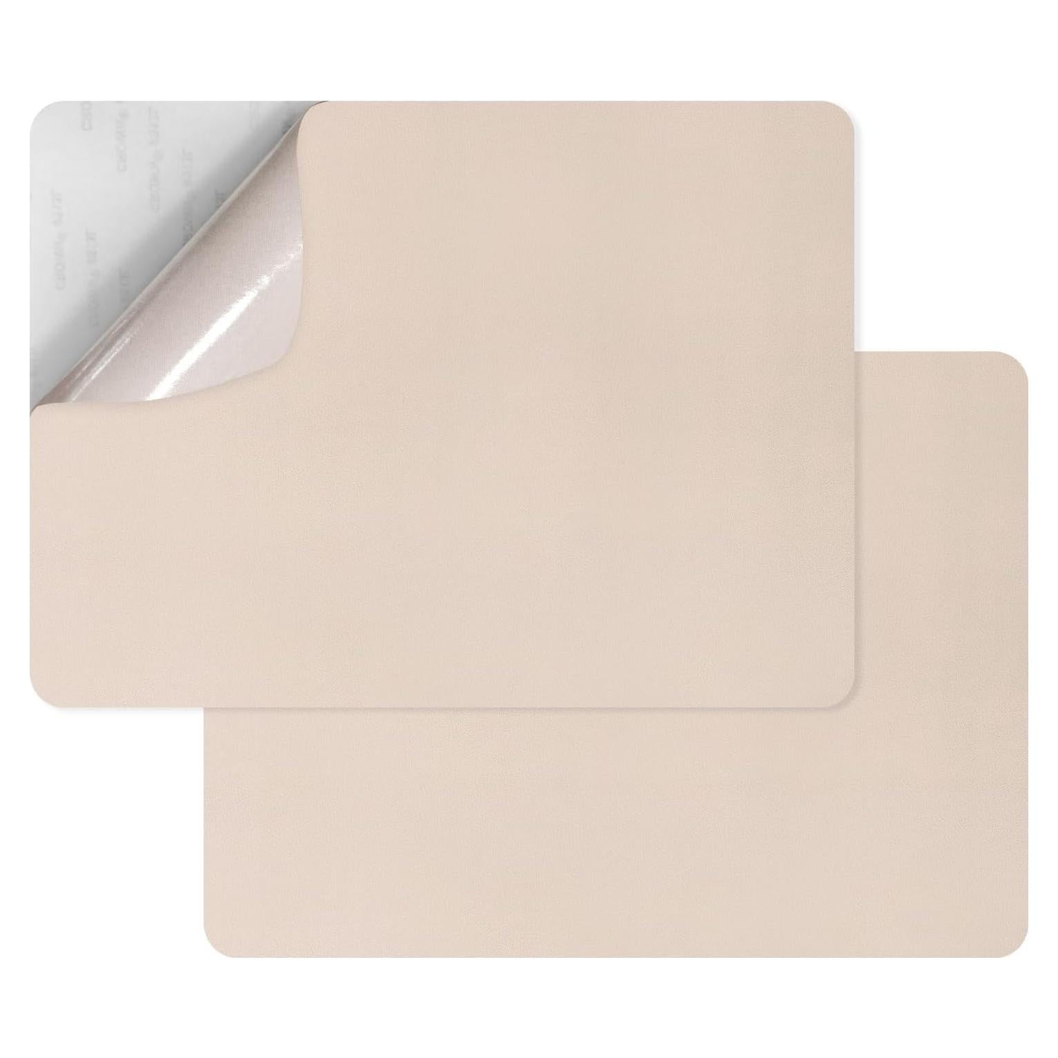 Parche de Cuero Autoadhesivo SYLVASS Beige - 2 Piezas 27.94x45.72 cm