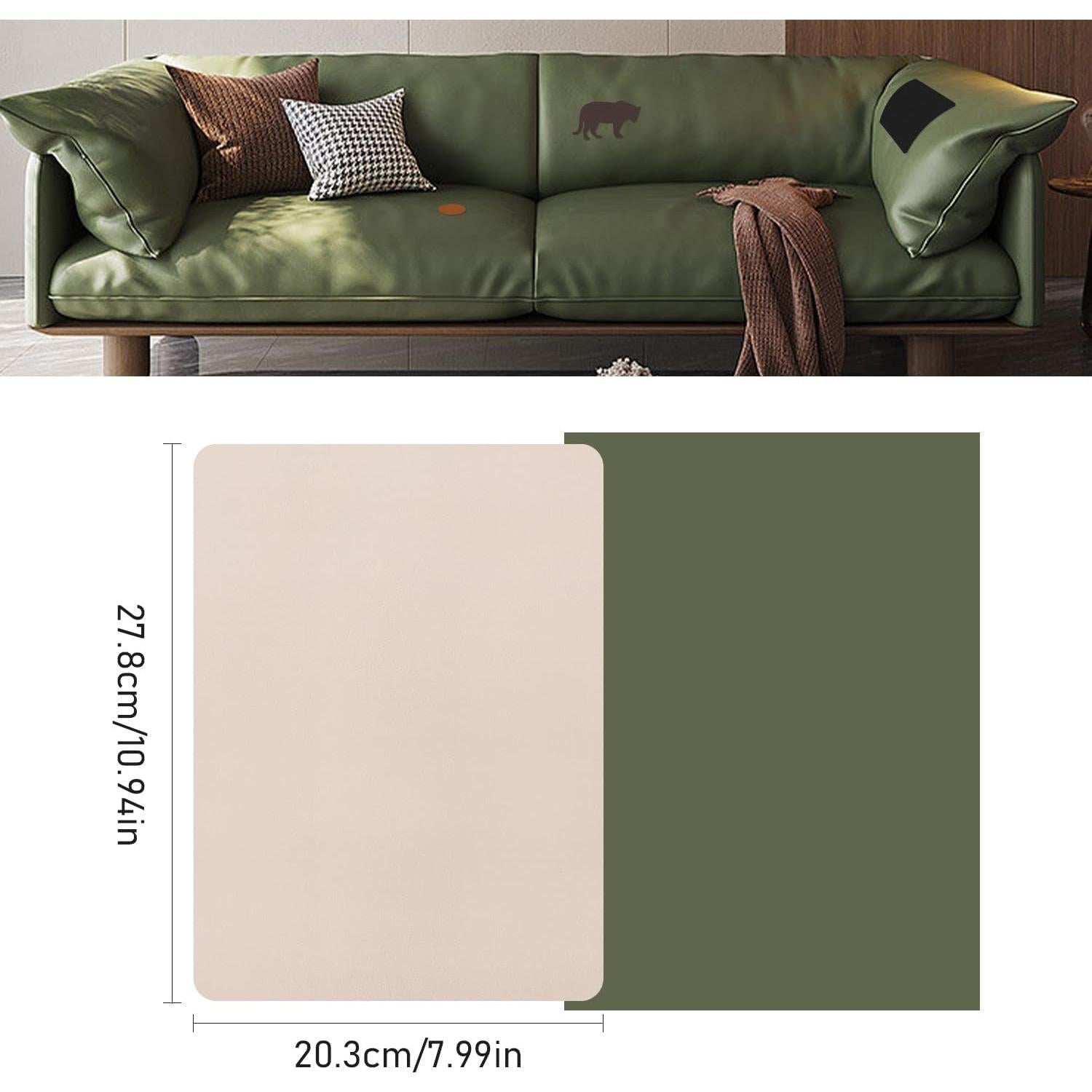 Parche de Cuero Autoadhesivo SYLVASS Beige - 2 Piezas 27.94x45.72 cm