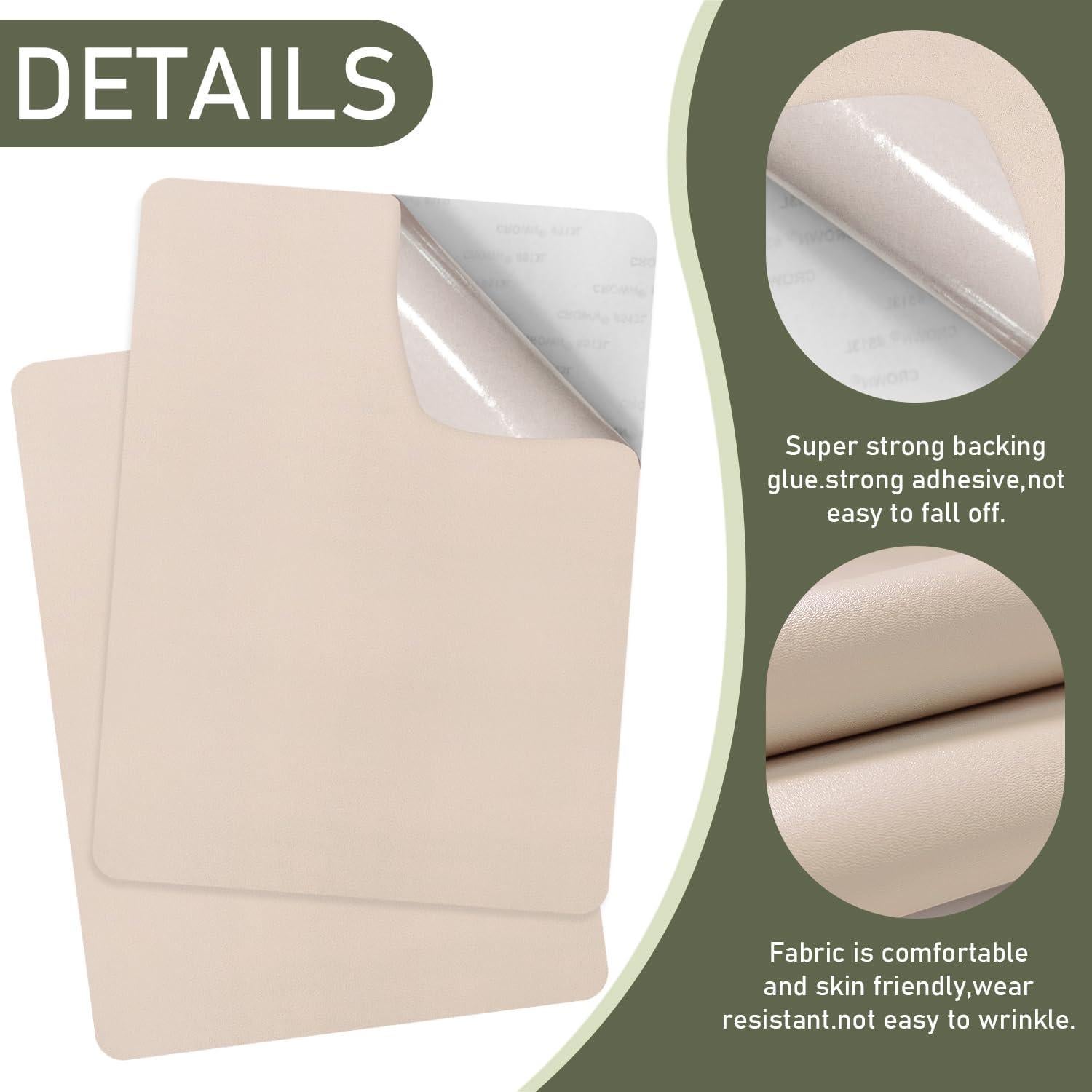 Parche de Cuero Autoadhesivo SYLVASS Beige - 2 Piezas 27.94x45.72 cm