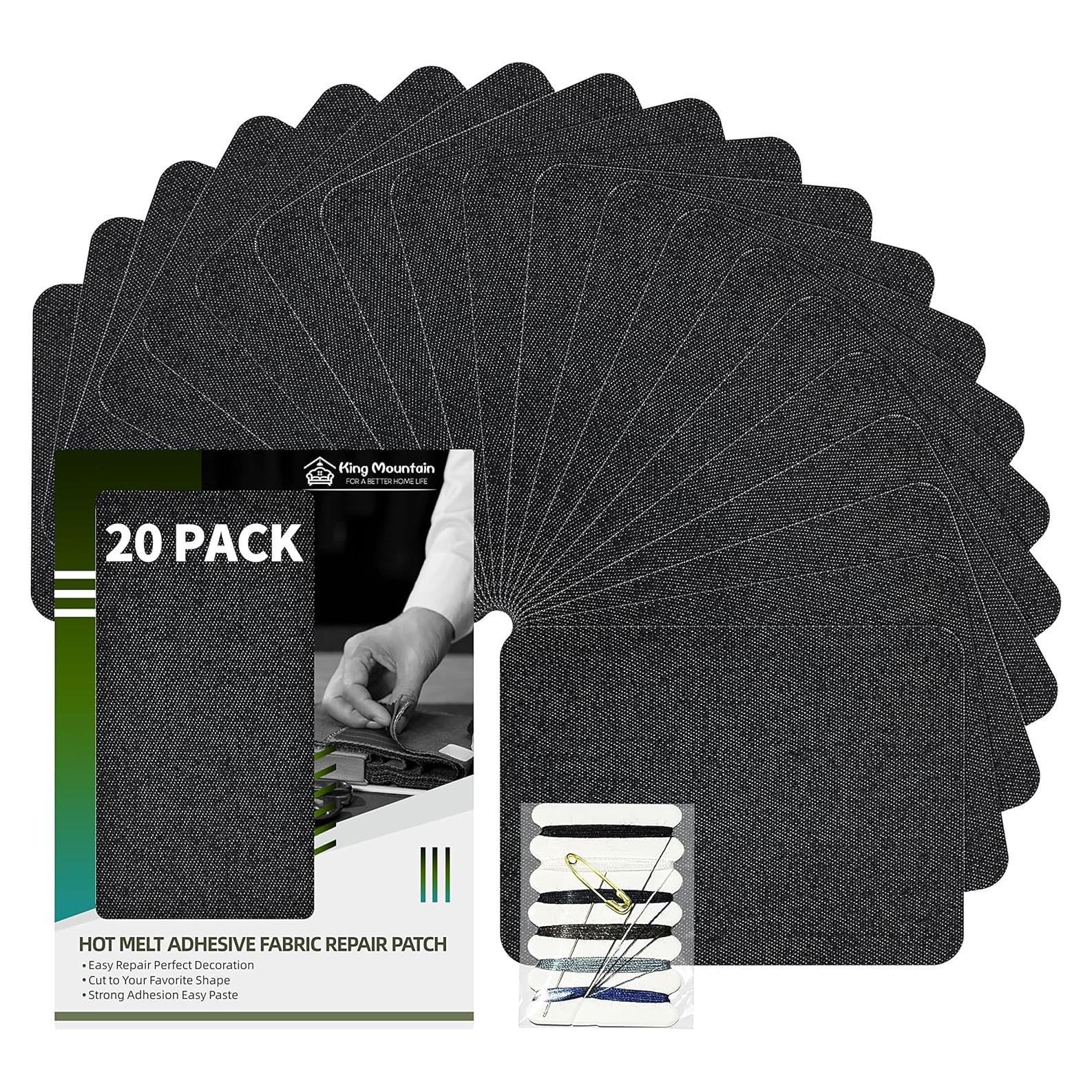 Parche Termoadhesivo de Denim KING MOUNTAIN 3x10.8cm Negro